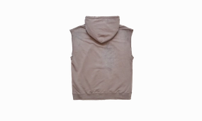 Sleeveless Paint Splatter Hoodie "Taupe"