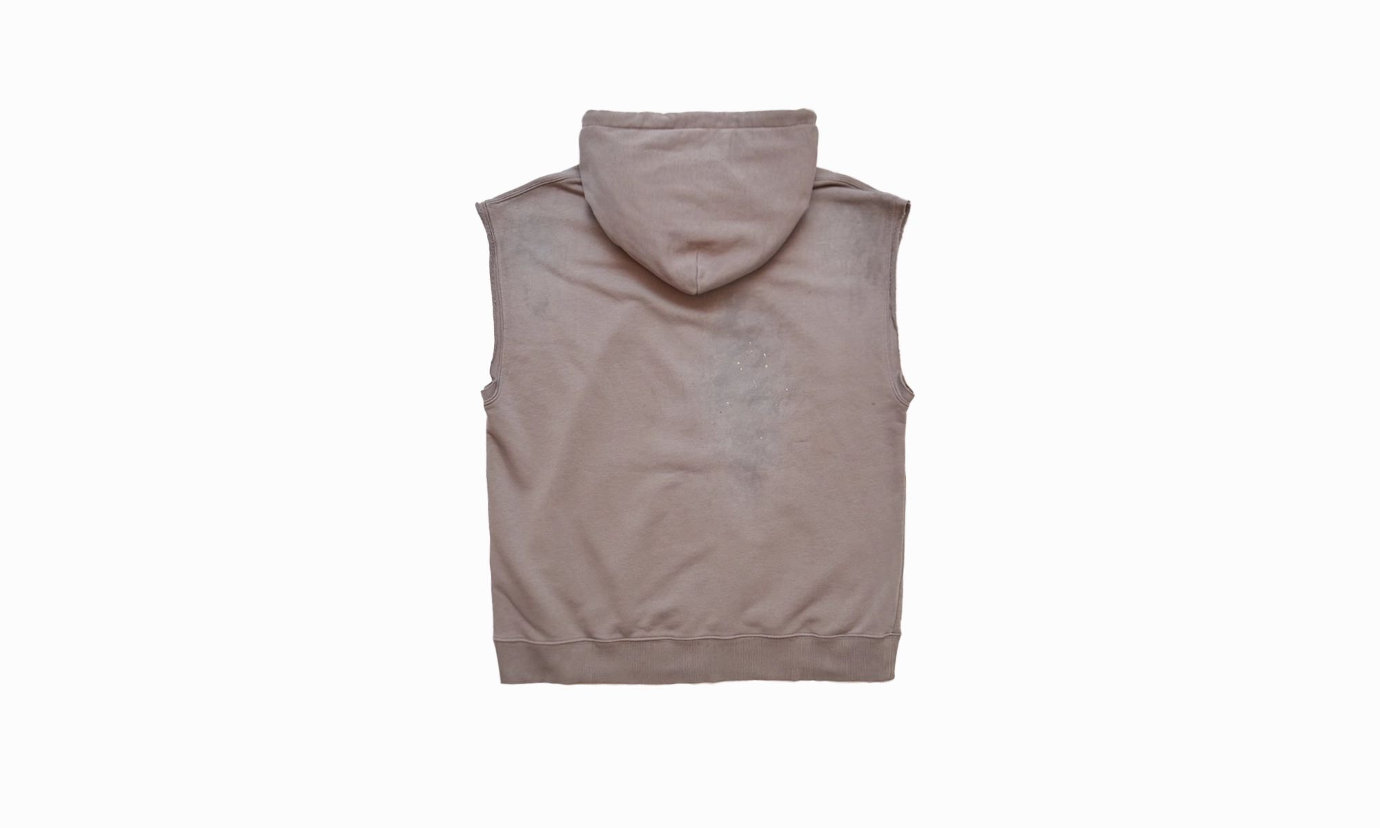 Sleeveless Paint Splatter Hoodie "Taupe"