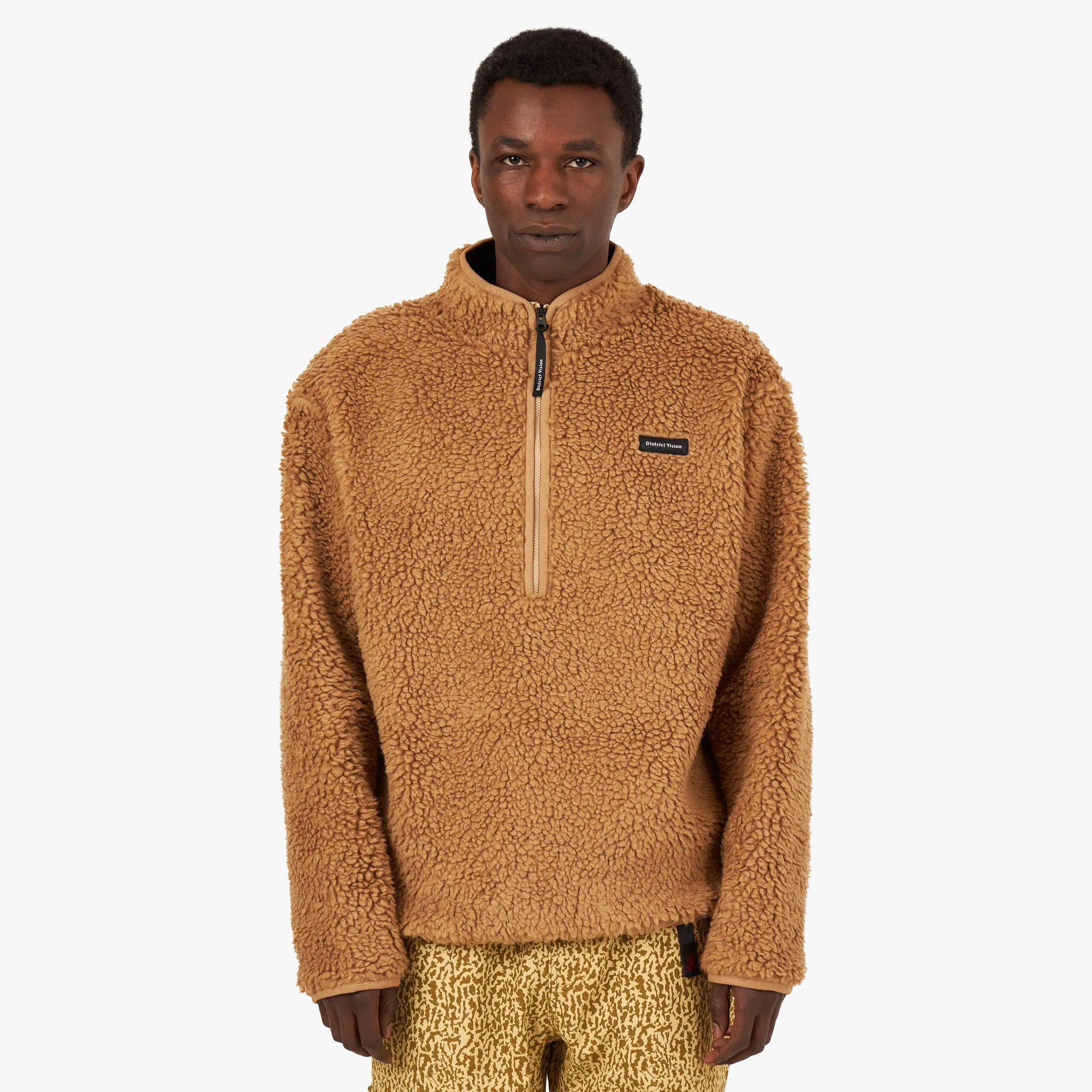 District Vision Half-Zip High-Pile Merino Fleece / Sand Zip Closure Concert wear