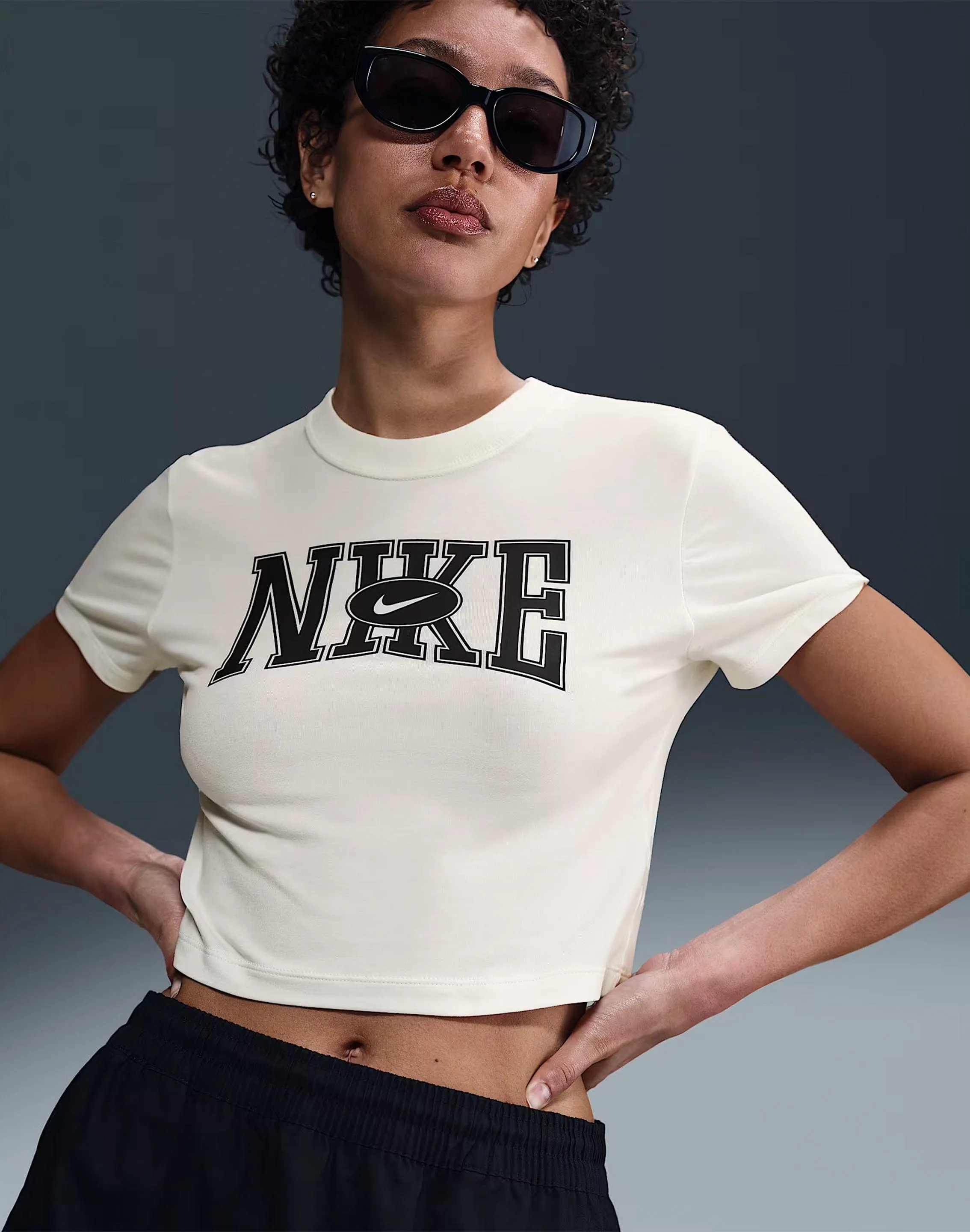 Silver Glow Nike Slim Cropped Tee