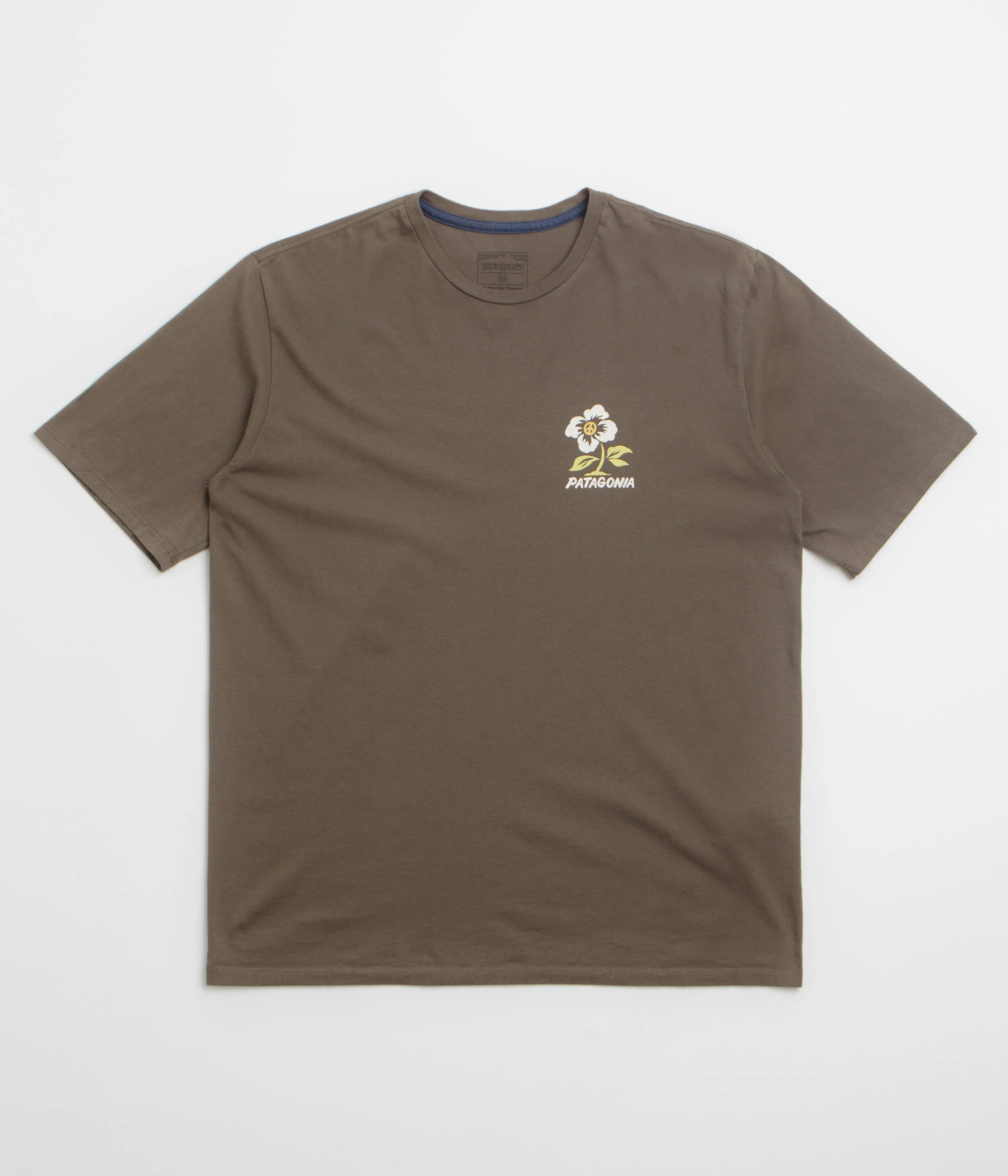 Patagonia Balance Organic T-Shirt - Peace Seeds: Marlow Brown Long sleeve option petite size