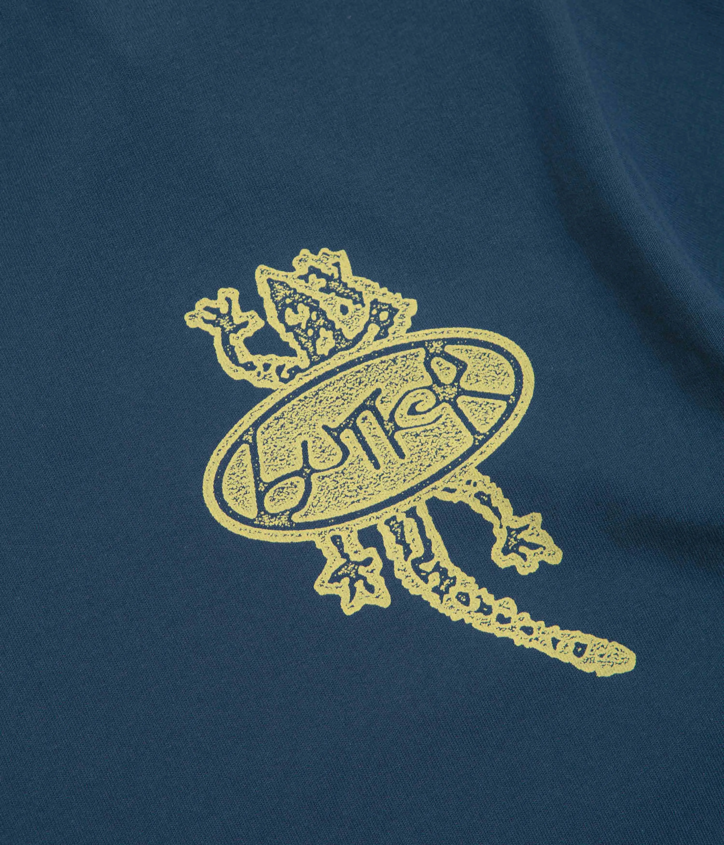 Butter Goods Wipeout T-Shirt - Denim neon hem