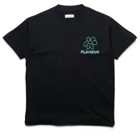 Belt loops henley shirt Flaneur Flower Doodle Tee - Black