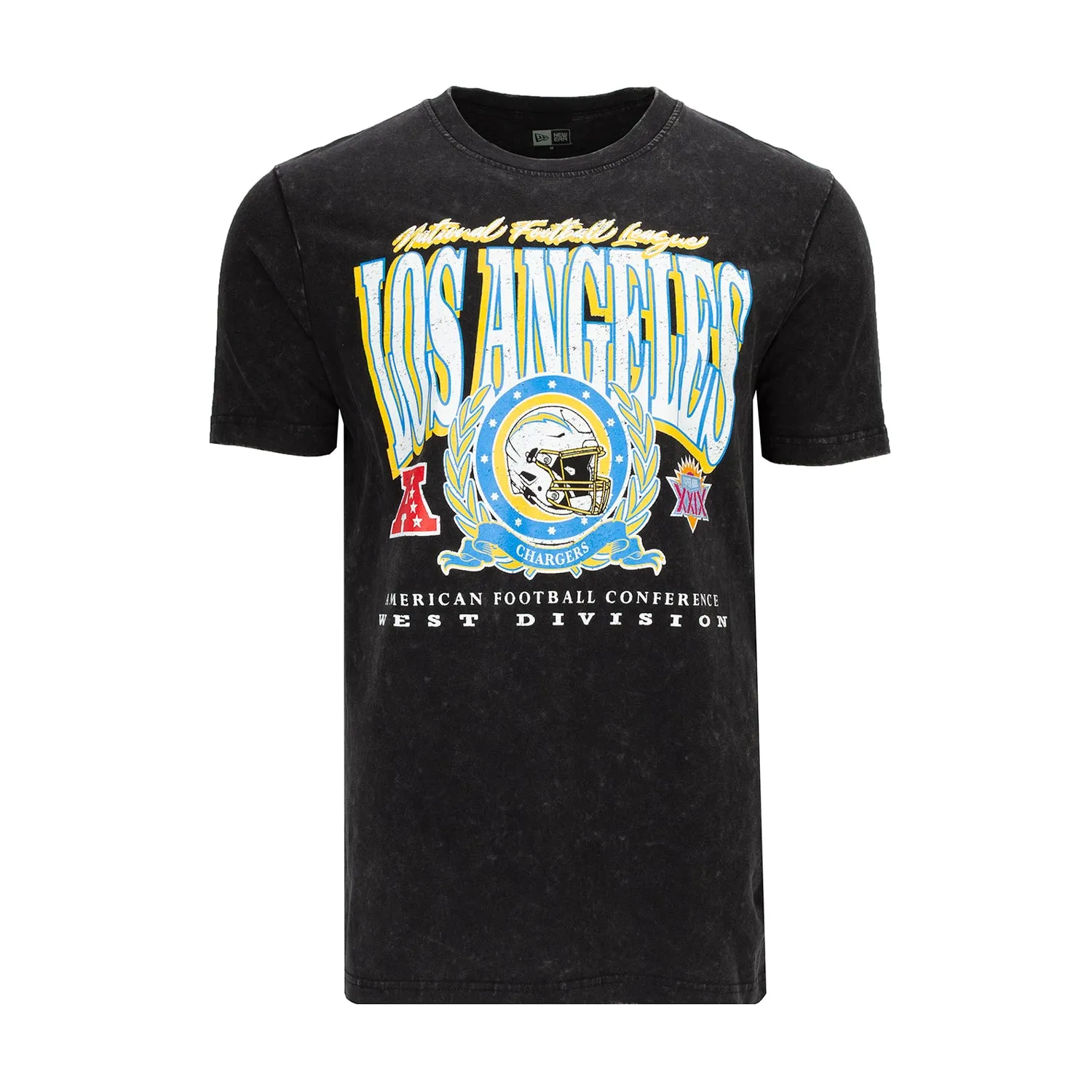 Los Angeles Chargers Black Wash Tee -Mens Model Edge Speed Soul