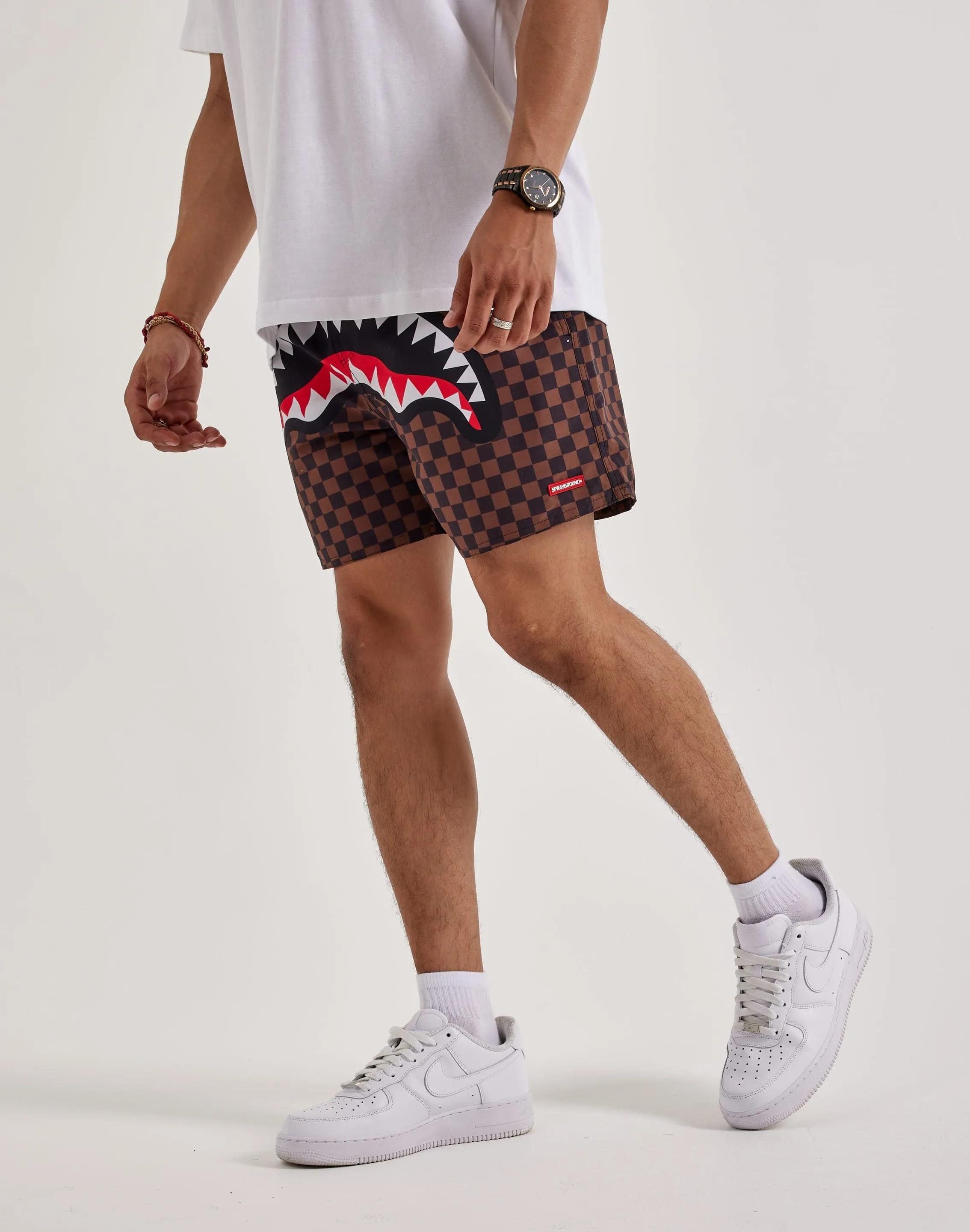Sprayground Sharks In Paris GT Swim Shorts 4Way Stretch Earth Fit