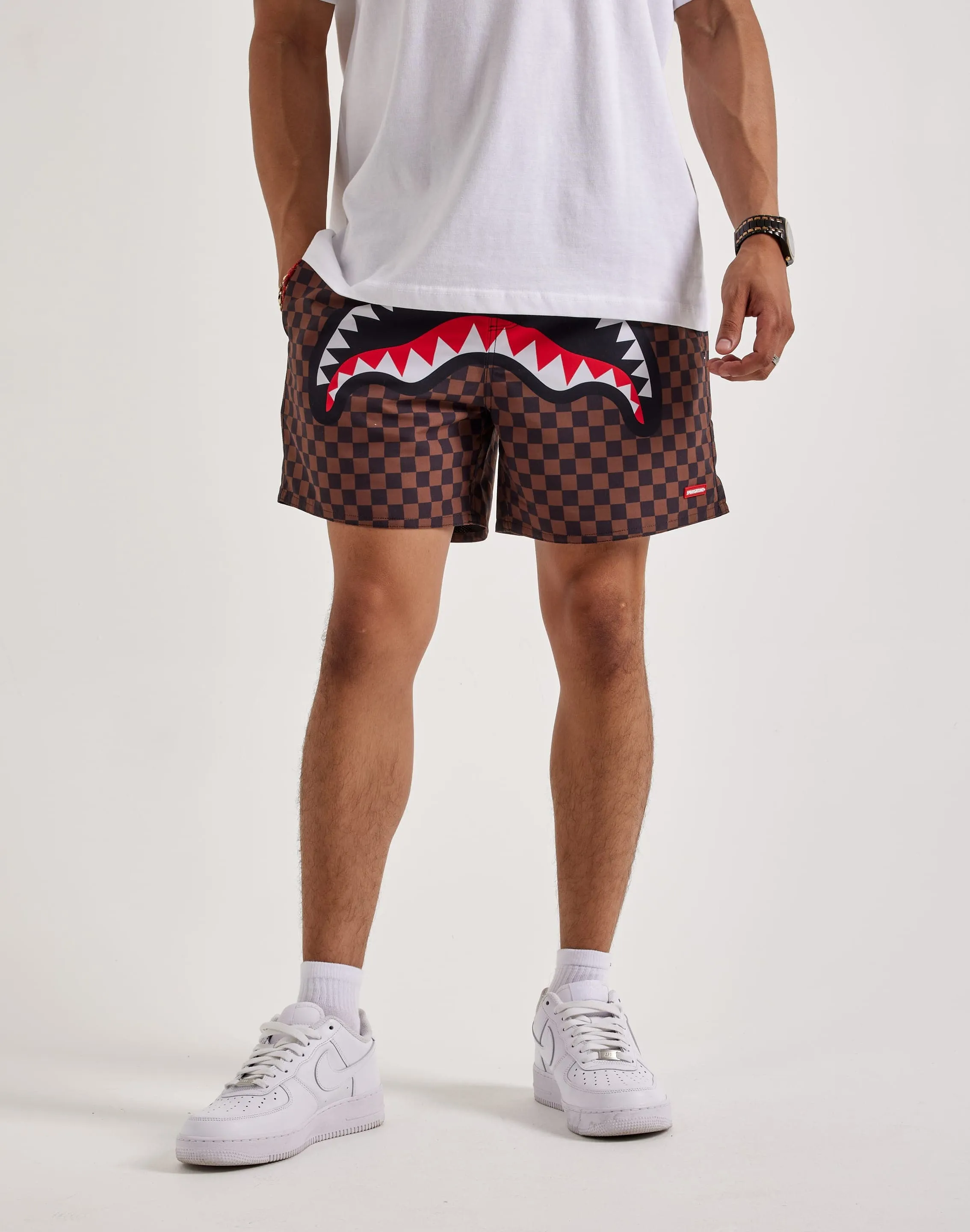 MatteFinishTexture Sprayground Sharks In Paris GT Swim Shorts