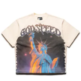 Godspeed New York Purple City Tee - Bone campervan event colorfast