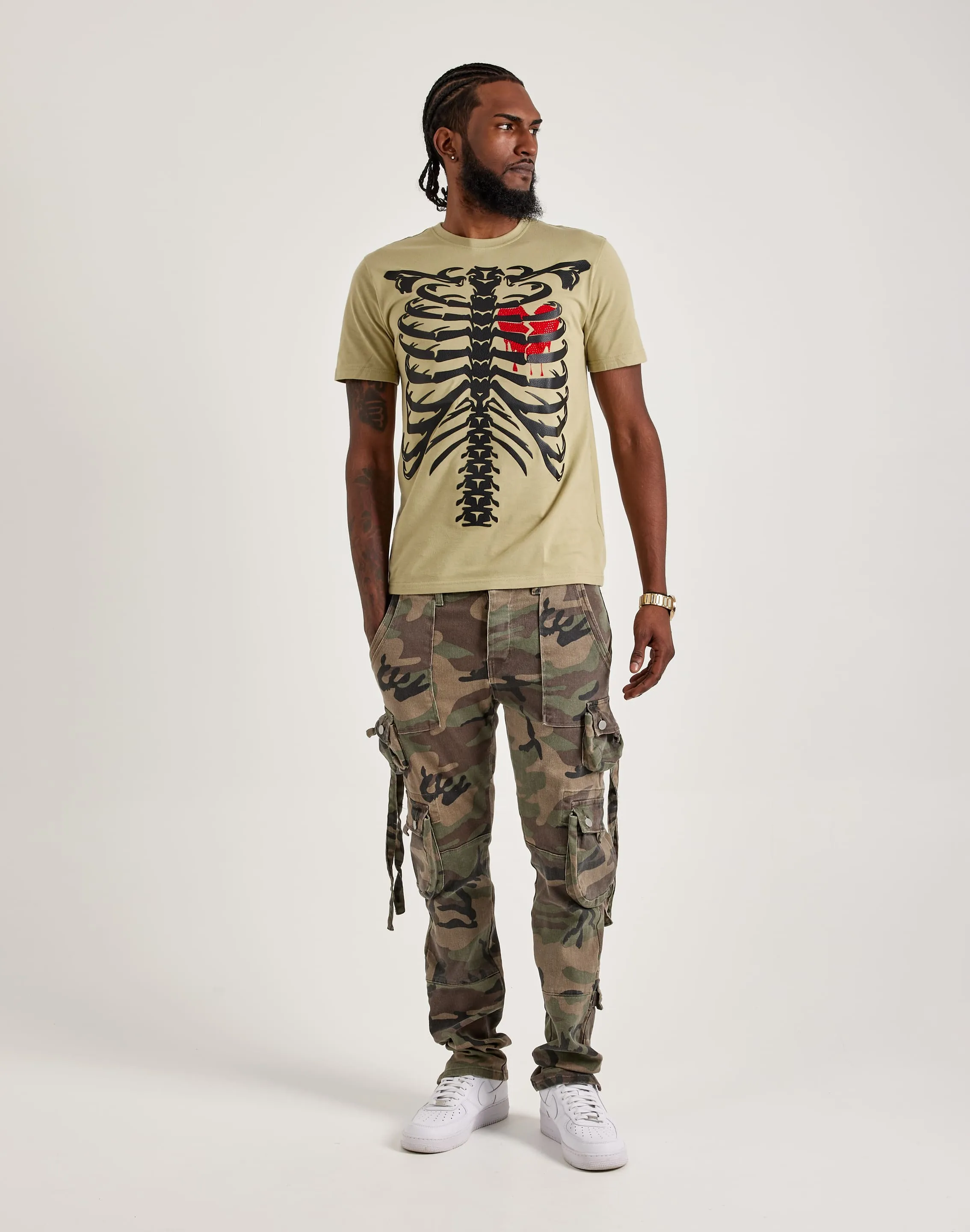 wrinkle free Roku Studio Skeleton Chest Tee