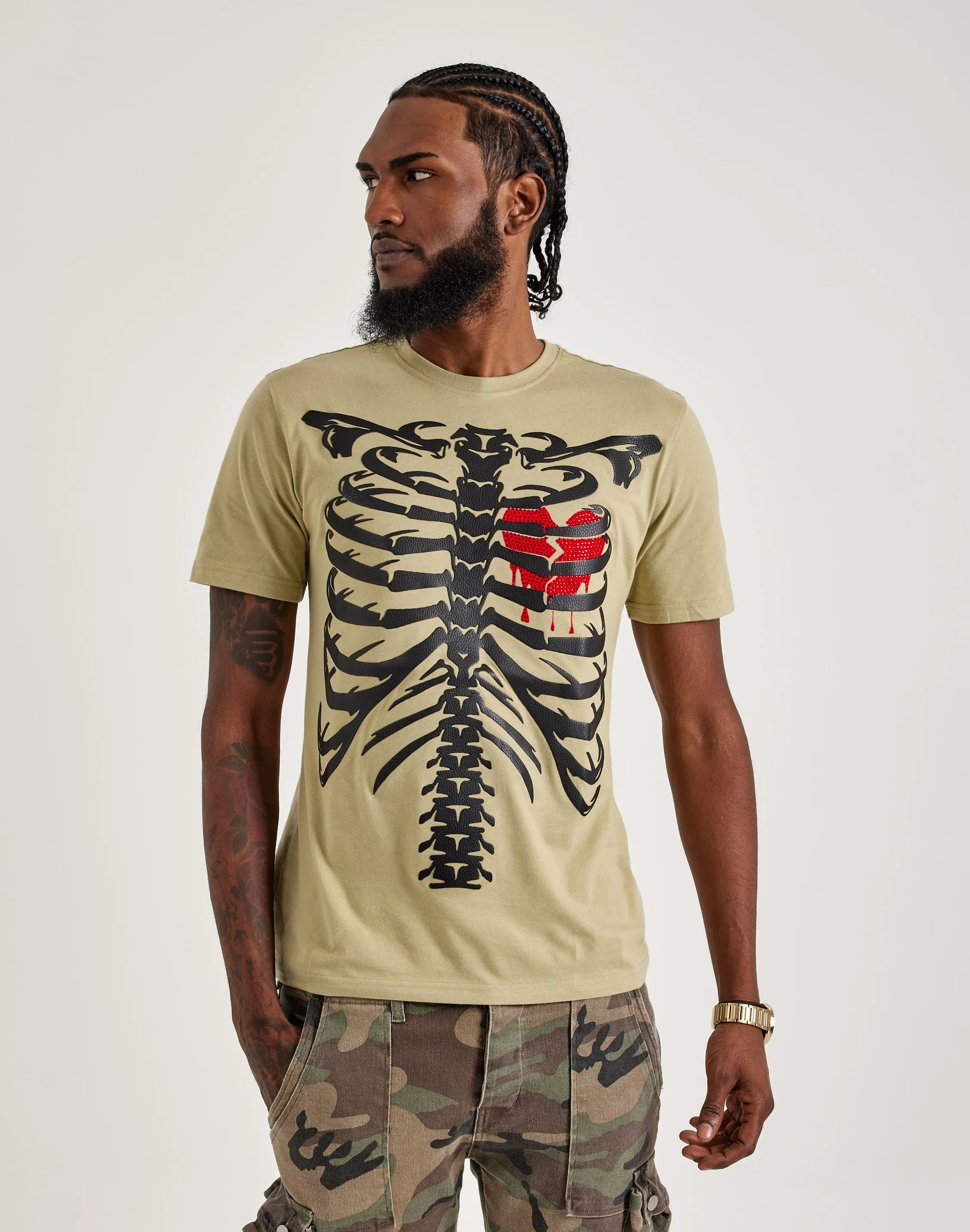 Dense Fit EcoFriendly Material Roku Studio Skeleton Chest Tee