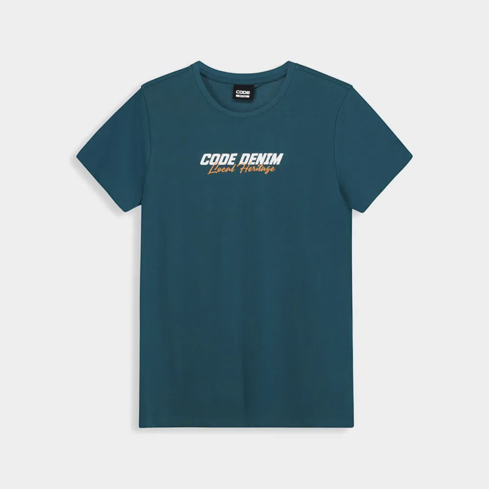 Code Mens Slant Small Font Tee Green Student Cool Functional Fit