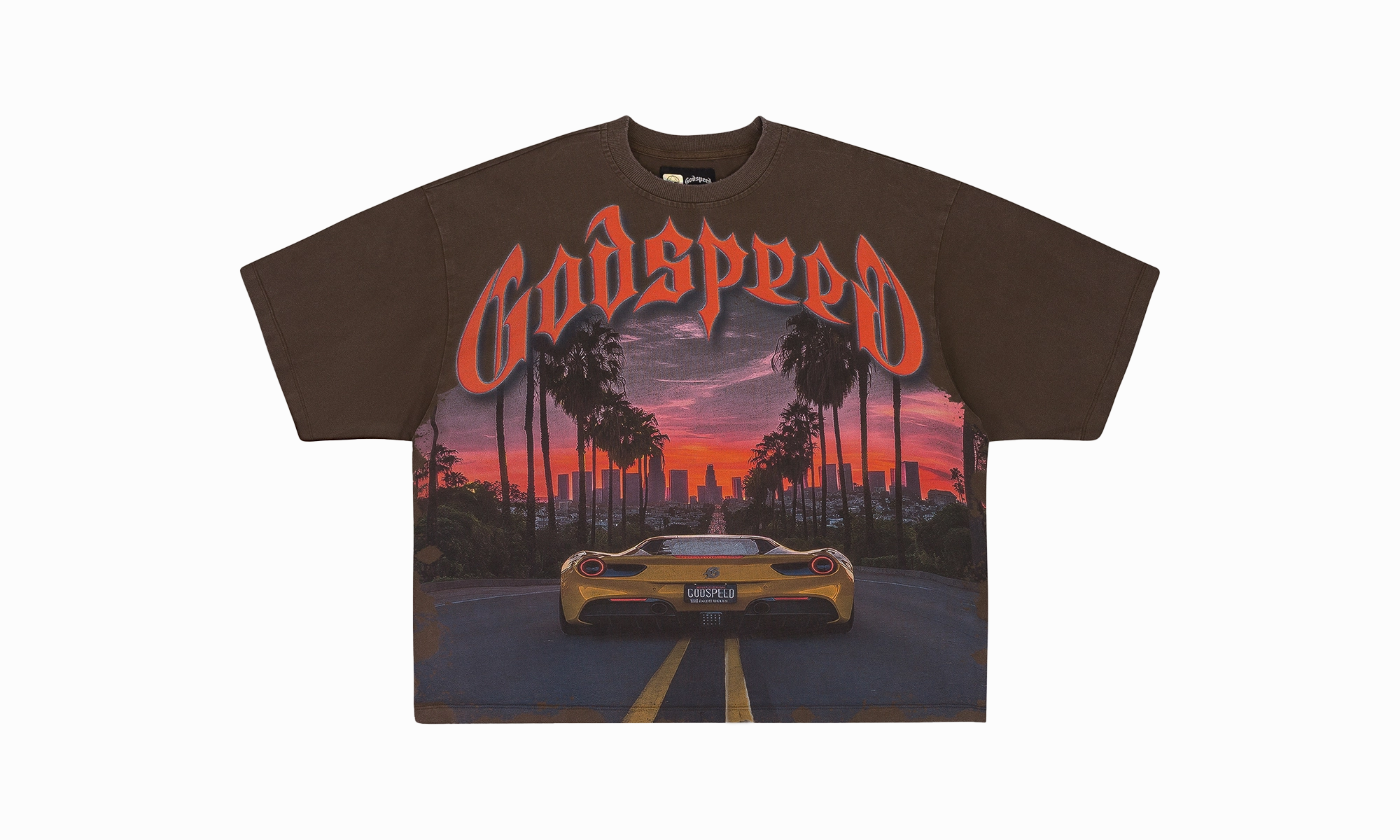 Digital Core MachineWashable SUNSET BOULEVARD T-SHIRT "Brown"