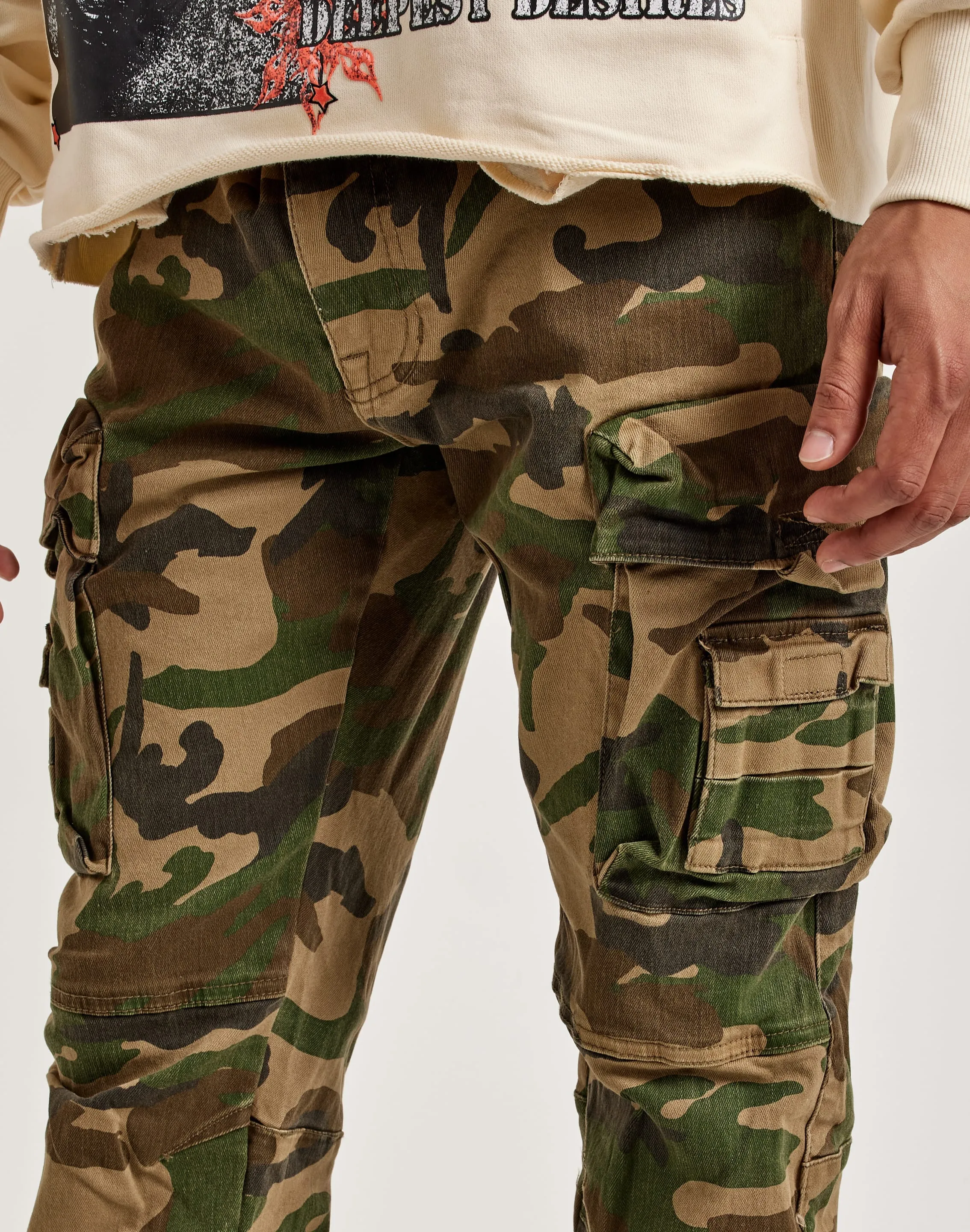 Smoke Rise Cargo Pants Water Soul Digital Glow
