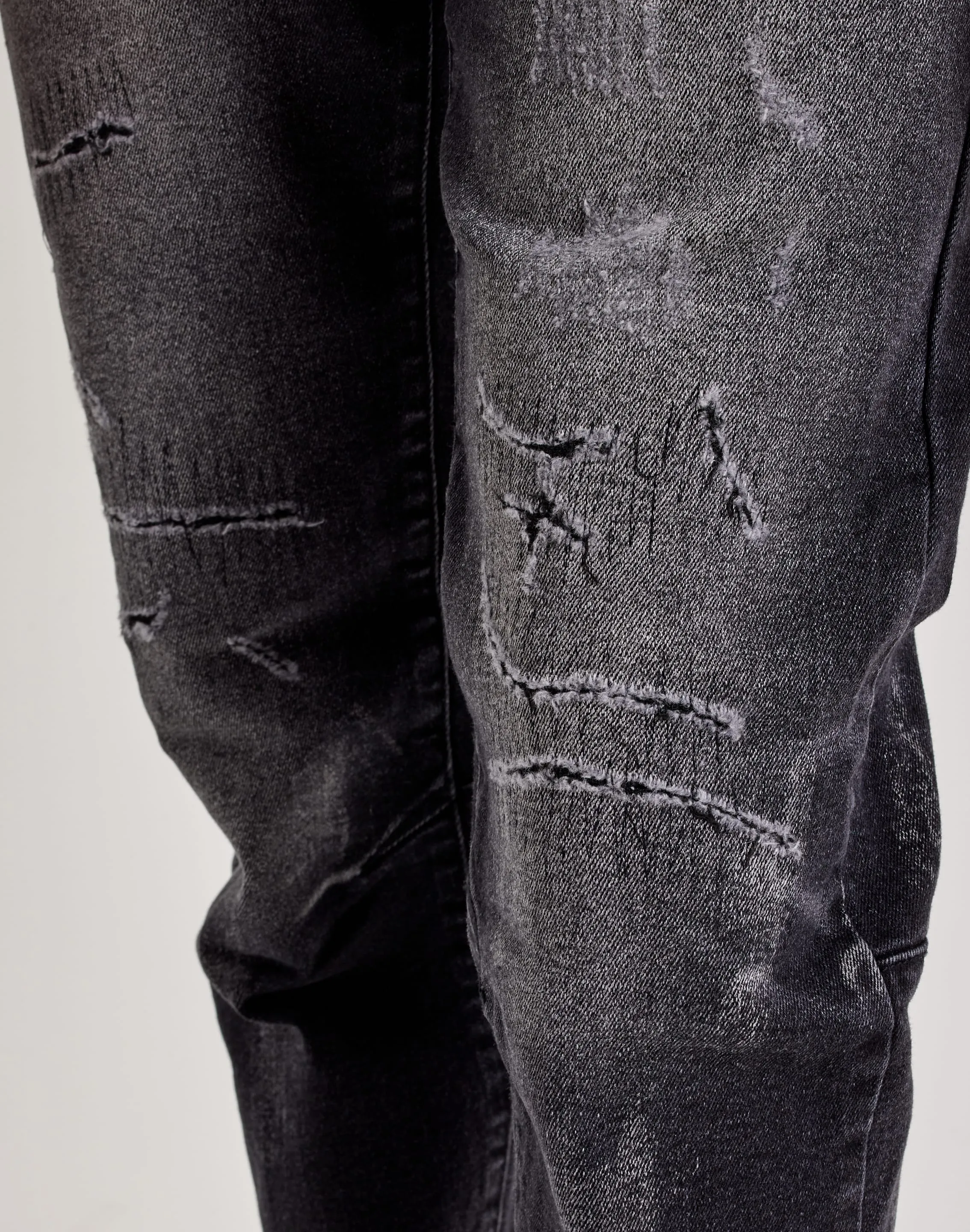 Smoke Rise Distressed Grunge Slim Jeans FlexibleElasticity