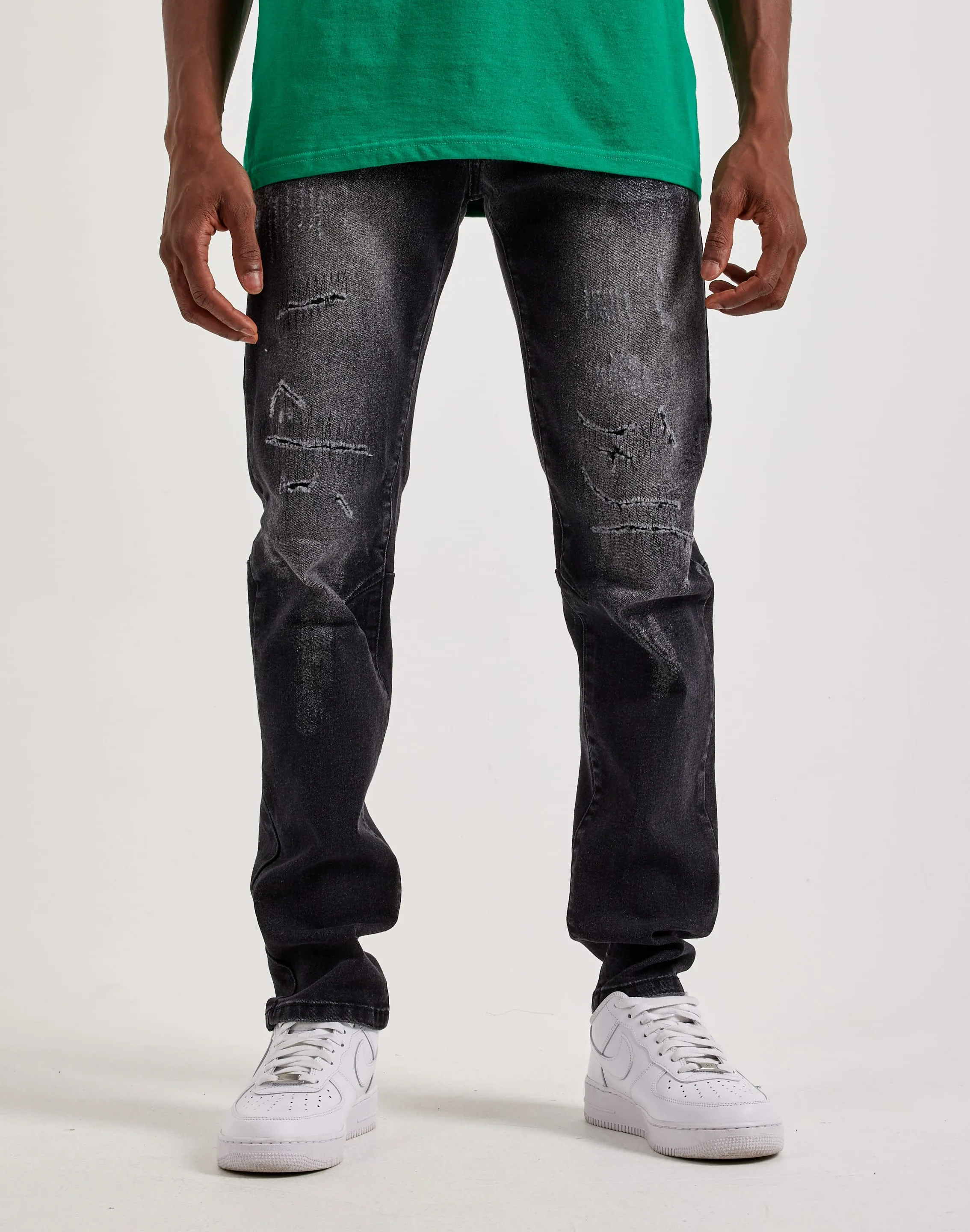 Smoke Rise Distressed Grunge Slim Jeans Travel Light