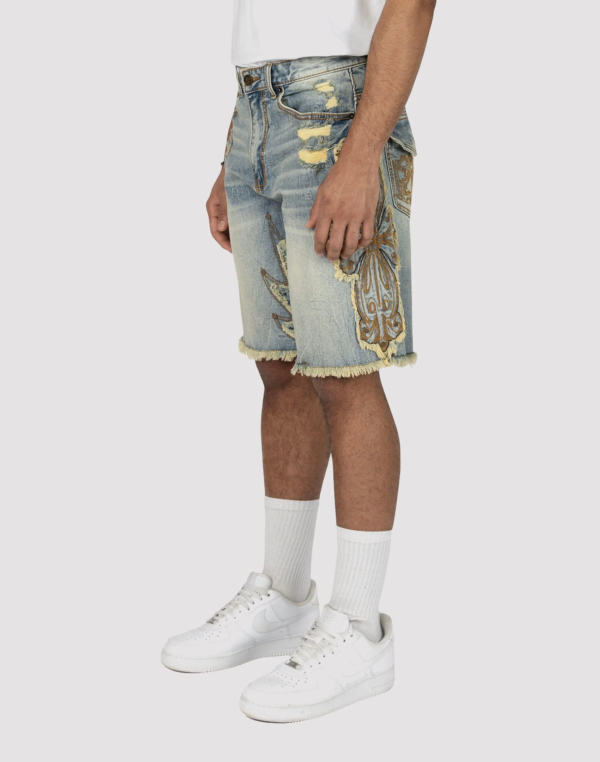 Smoke Rise Lucca Western Denim Shorts Stage Feel AbrasionFreeZone