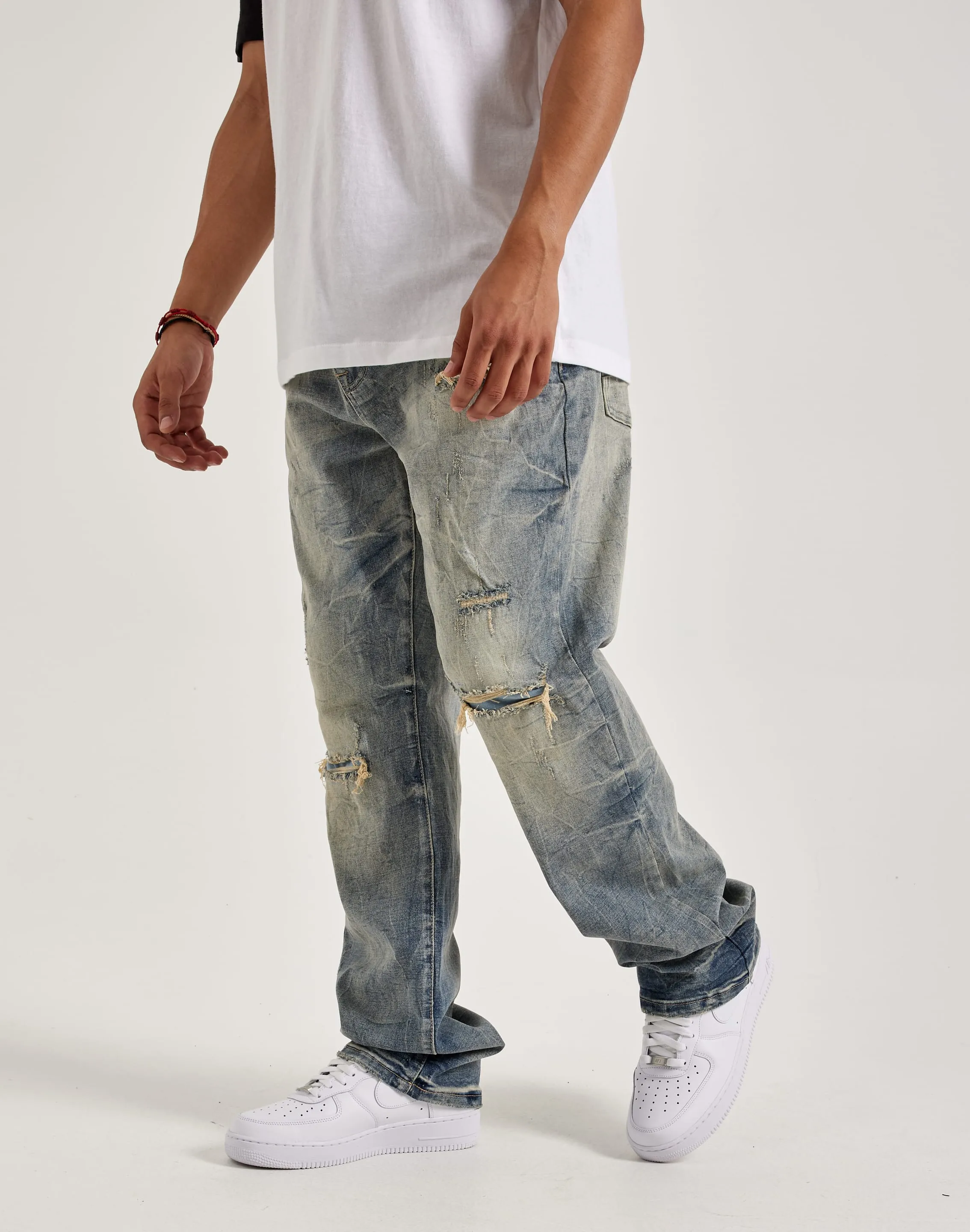Fall Mood Smoke Rise Rip & Repair Straight Denim Jeans