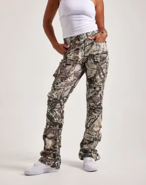 Earth Glow Smoke Rise Stacked Nylon Cargo Pants