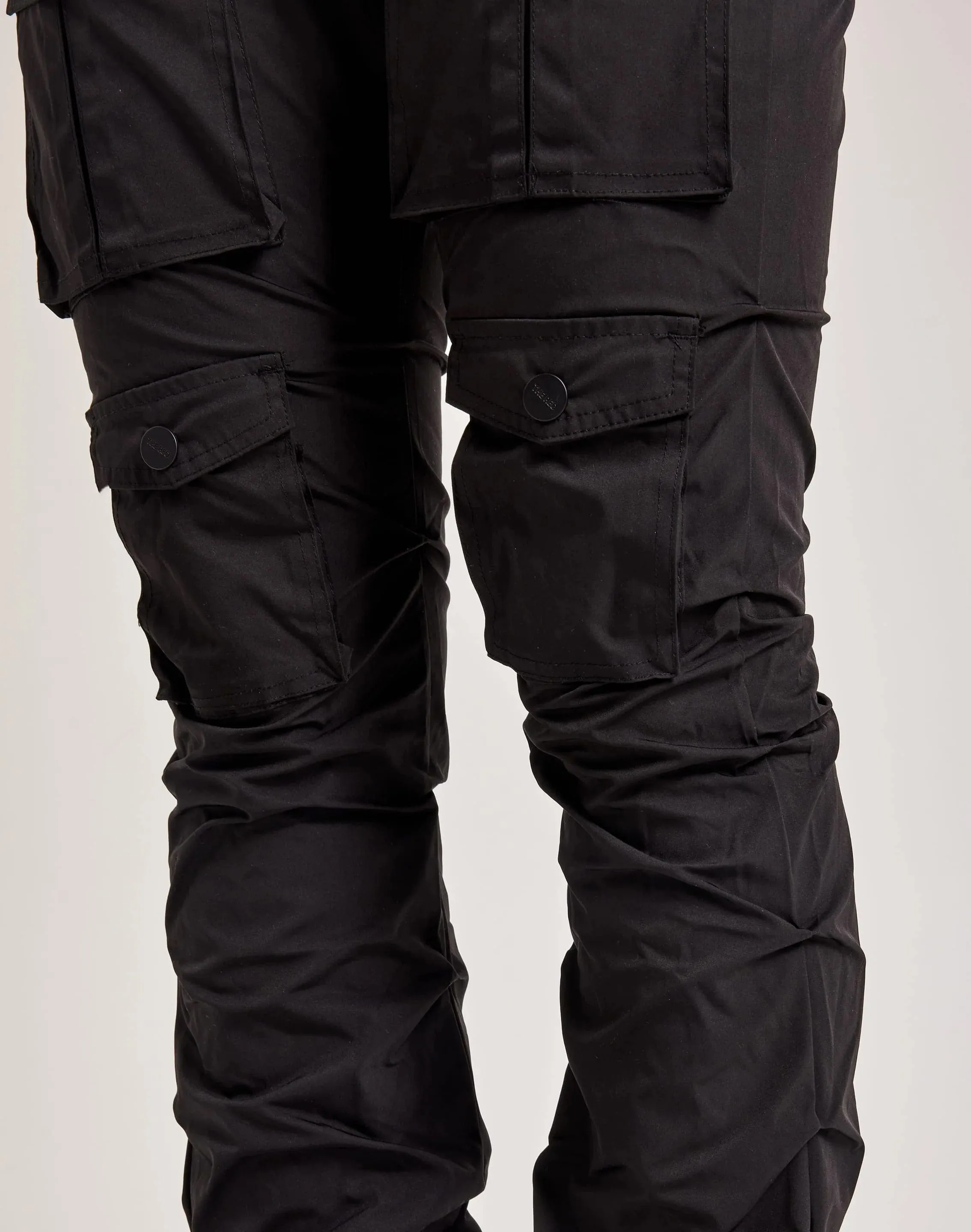 Smoke Rise Stacked Nylon Cargo Pants Modern Ease Clear Mind