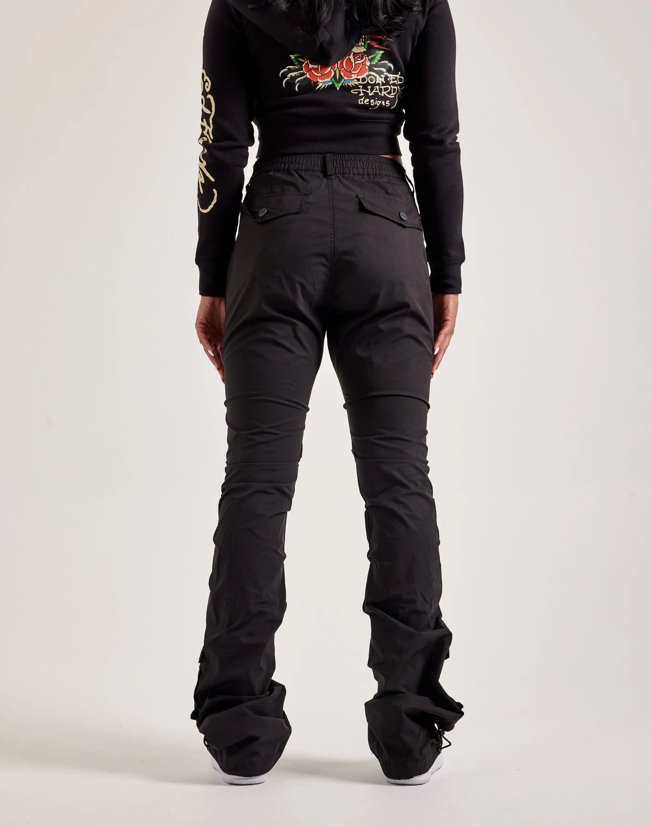 AntiStatic Treatment Royal Ease Smoke Rise Stacked Nylon Cargo Pants