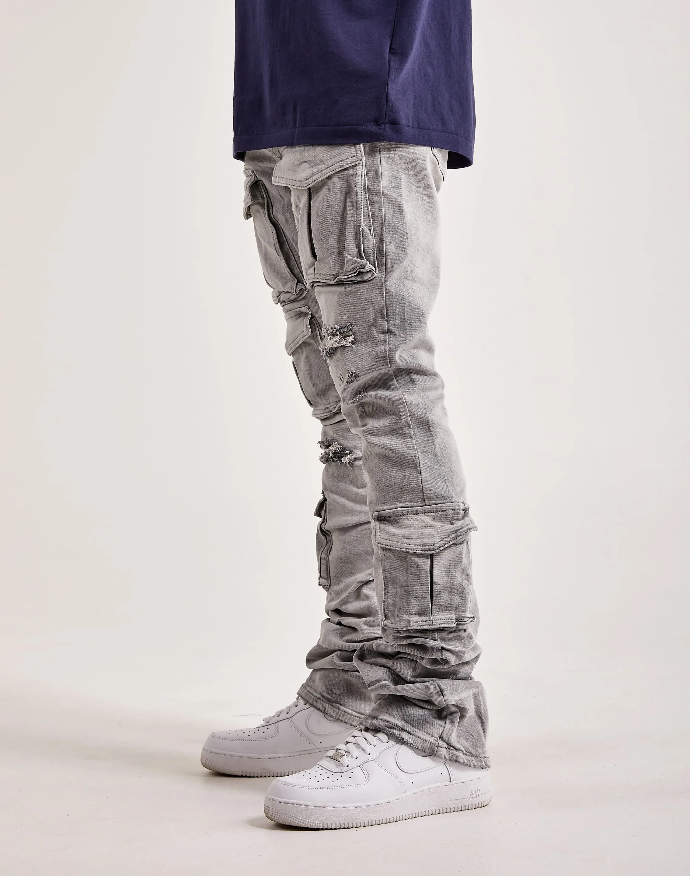 Smoke Rise Utility Pocket Stacked Flare Denim PreShrunk Cotton Winter Fit