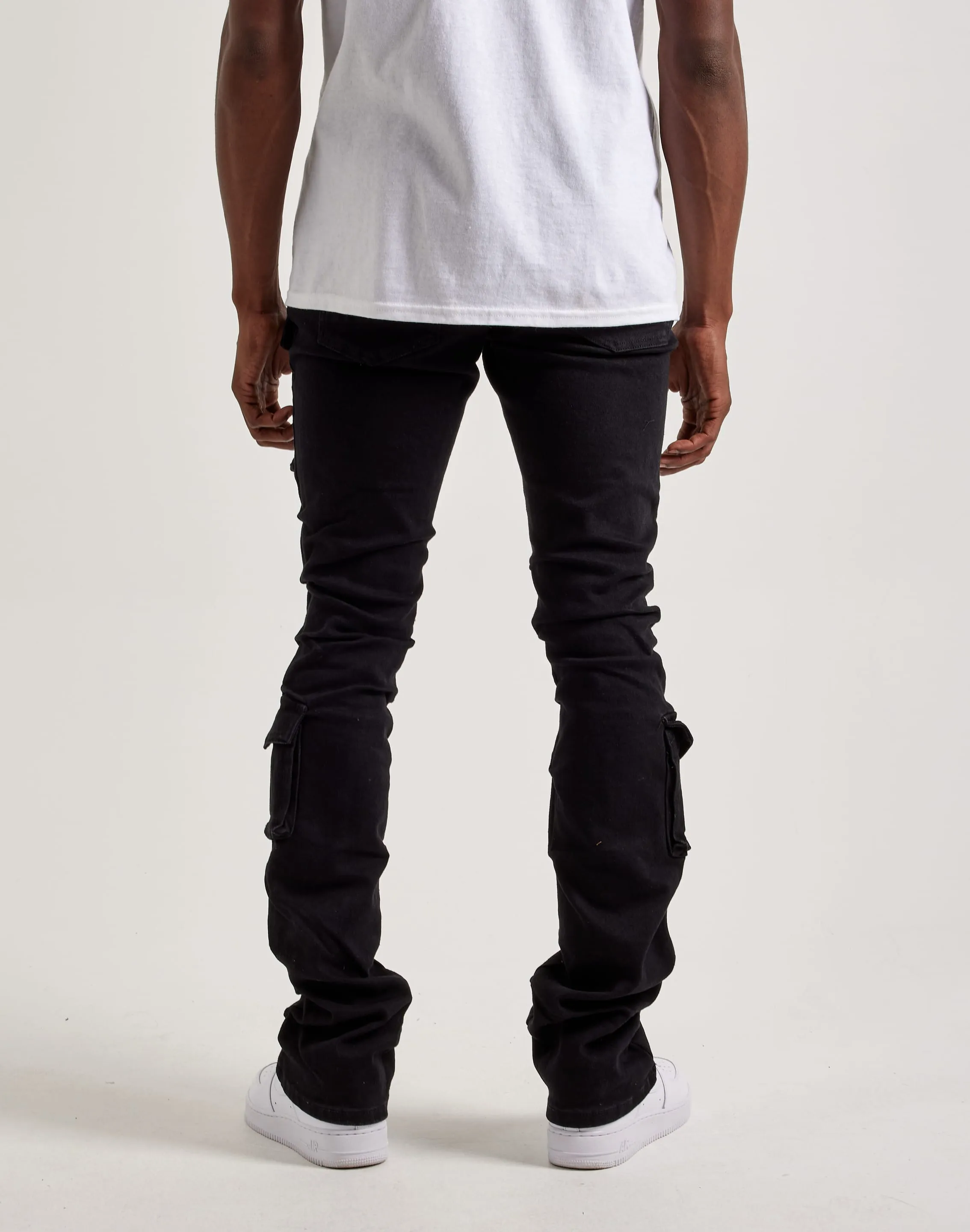 Dance Flow QuickReleaseFastenings Smoke Rise Utility Pocket Stacked Flare Denim Jeans
