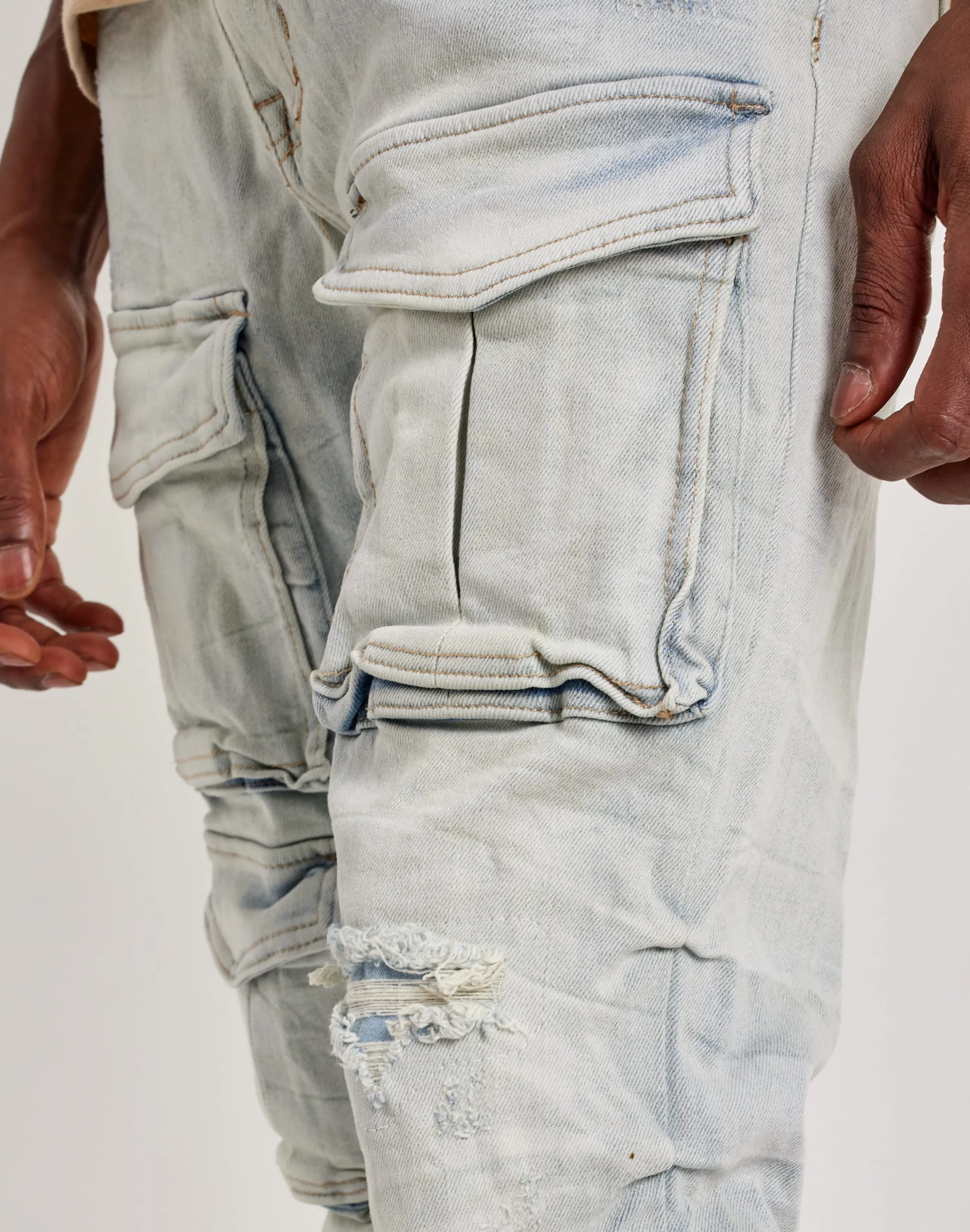 Strong Soul Strong Edge Smoke Rise Utility Pocket Stacked Jeans