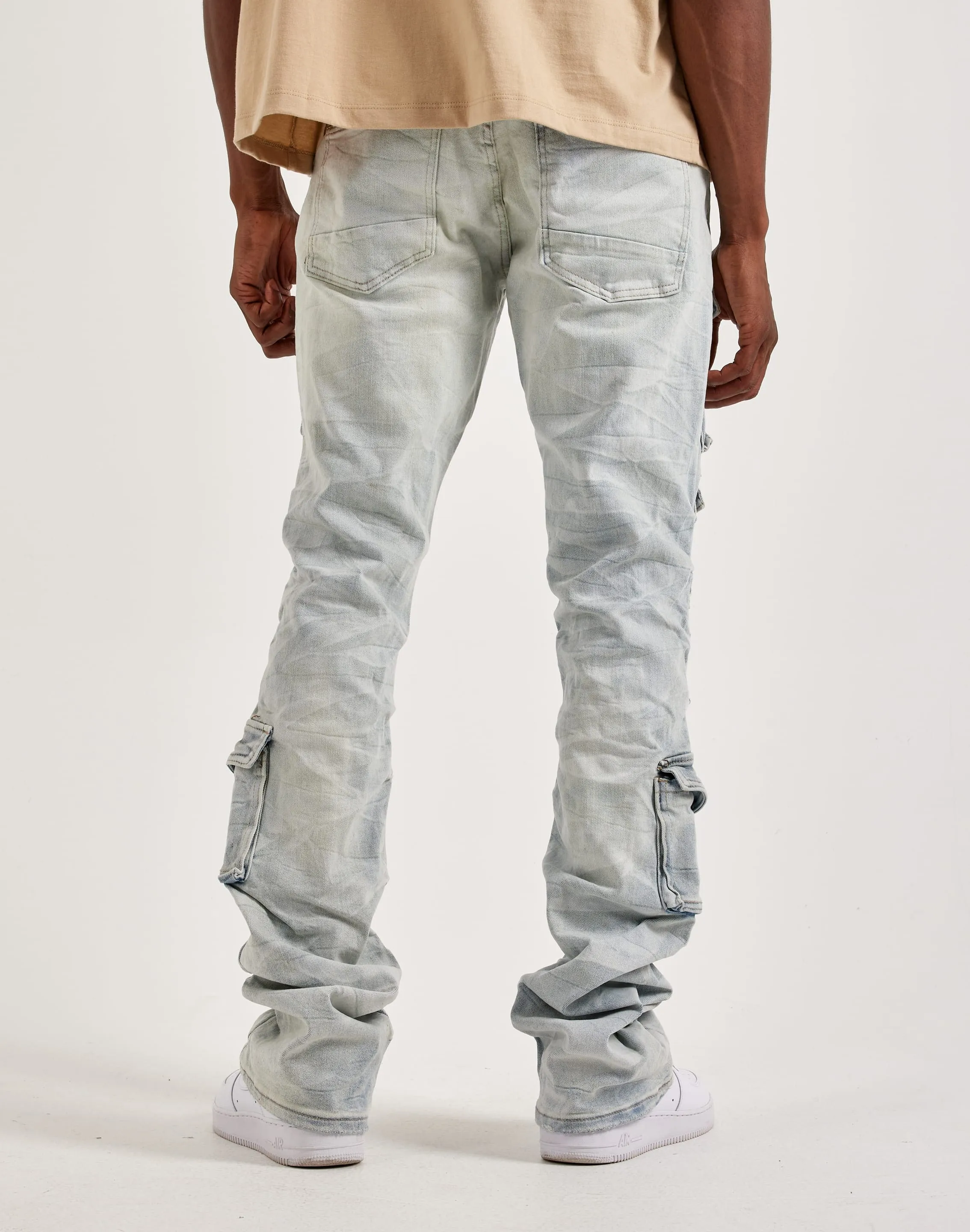 Relax Mode Myth Glow Smoke Rise Utility Pocket Stacked Jeans