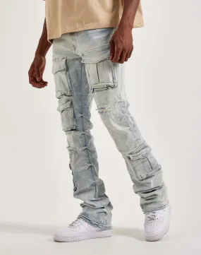 Smoke Rise Utility Pocket Stacked Jeans Downtown Cool HighDensityWeave