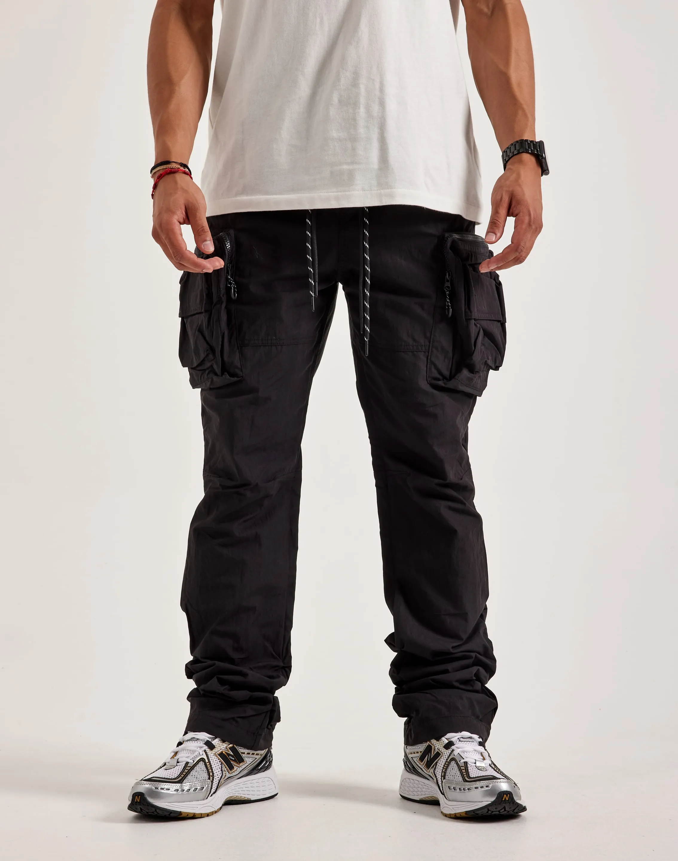 Group Mood Smoke Rise Utility Stacked Cargo Pants