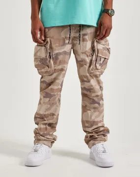 PreShrunkFabric GridTexture Smoke Rise Utility Stacked Cargo Pants