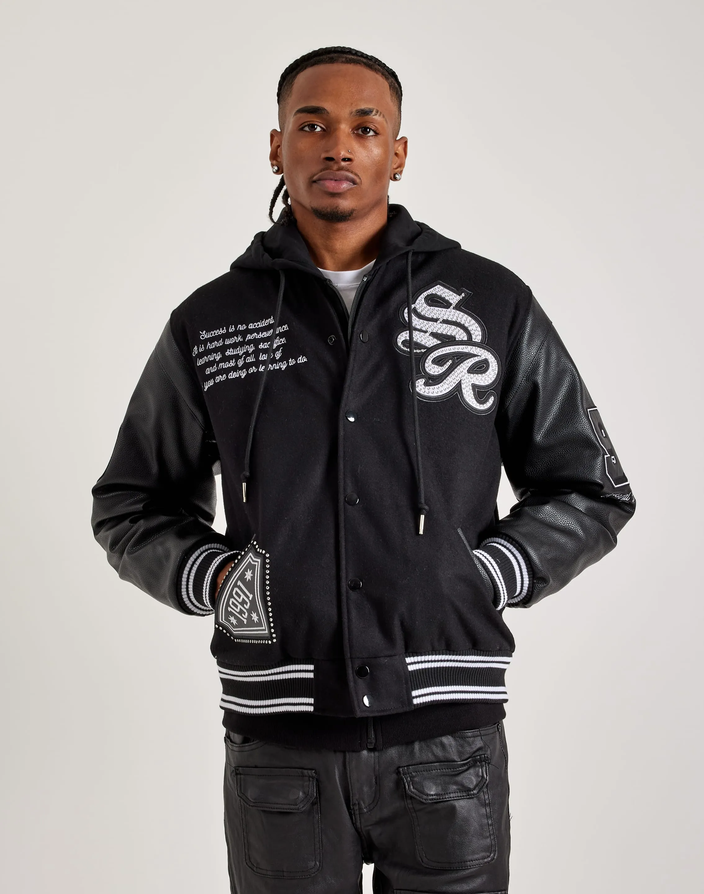 Smoke Rise Varsity Jacket Free Fit EcoConscious Production