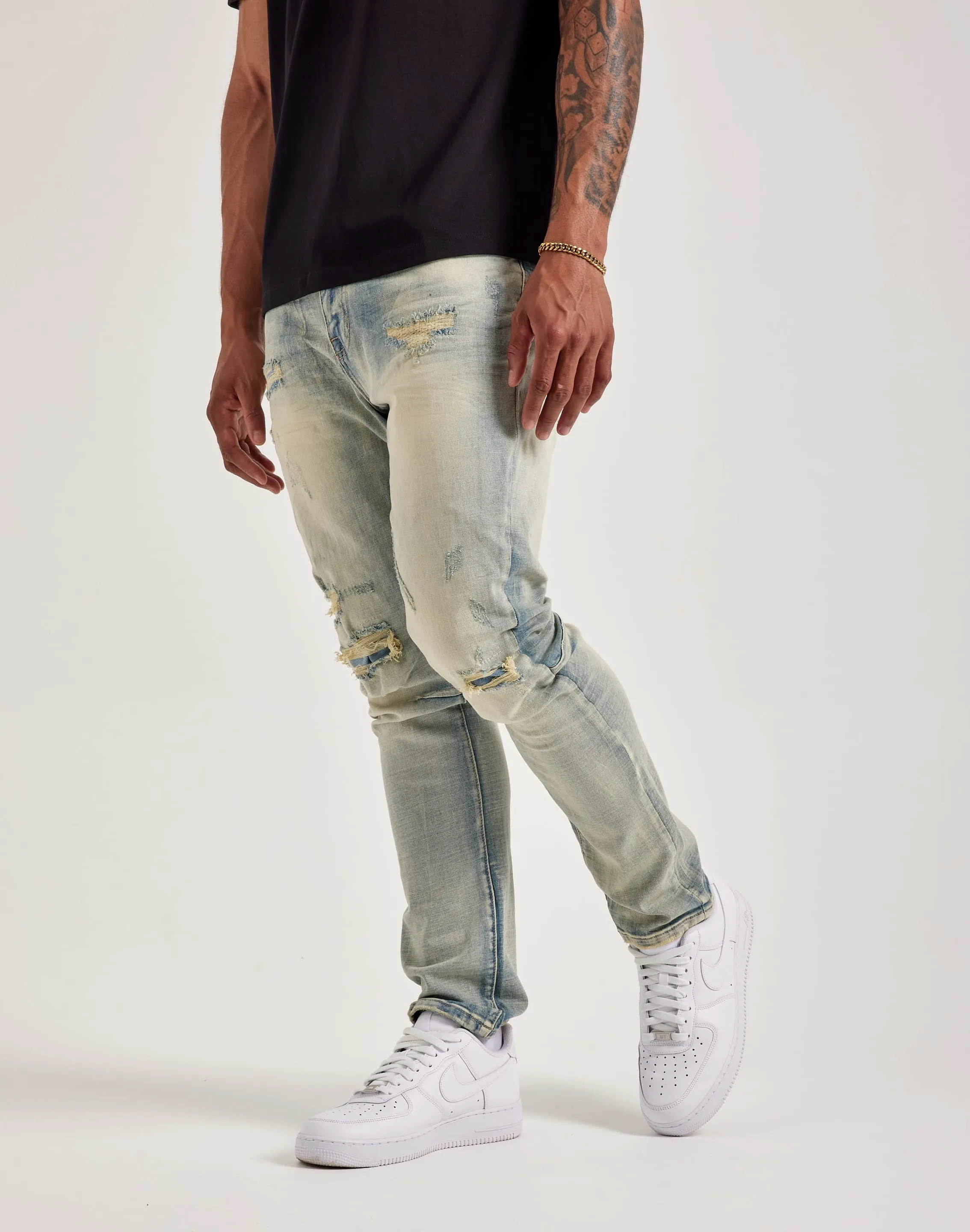 Smoke Rise Vintage Wash Slim Denim Jeans City Soul Noble Grace