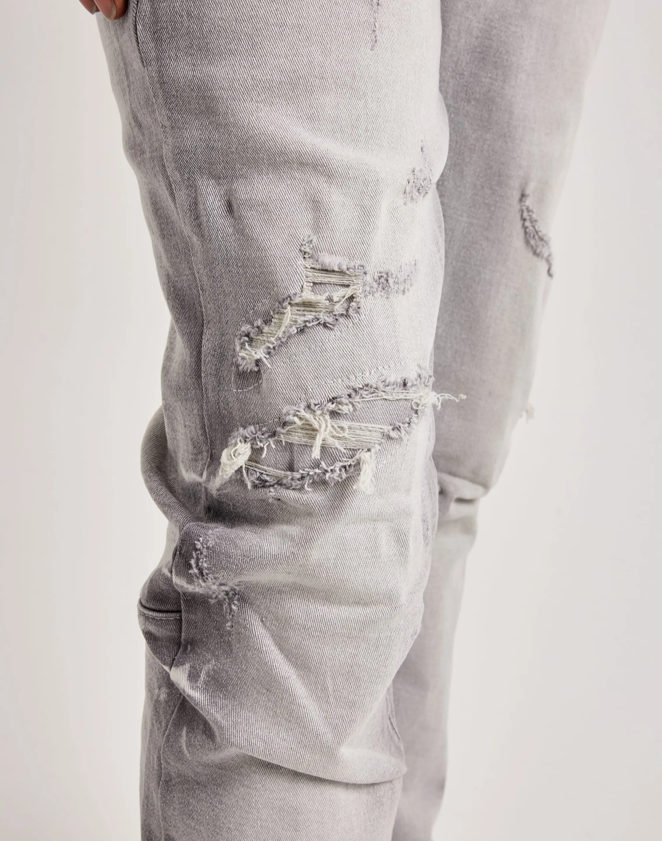 Smoke Rise Vintage Washed Slim Denim Jeans Flexible Joints DurableWeave