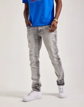 AntiPilling Smoke Rise Vintage Washed Slim Denim Jeans