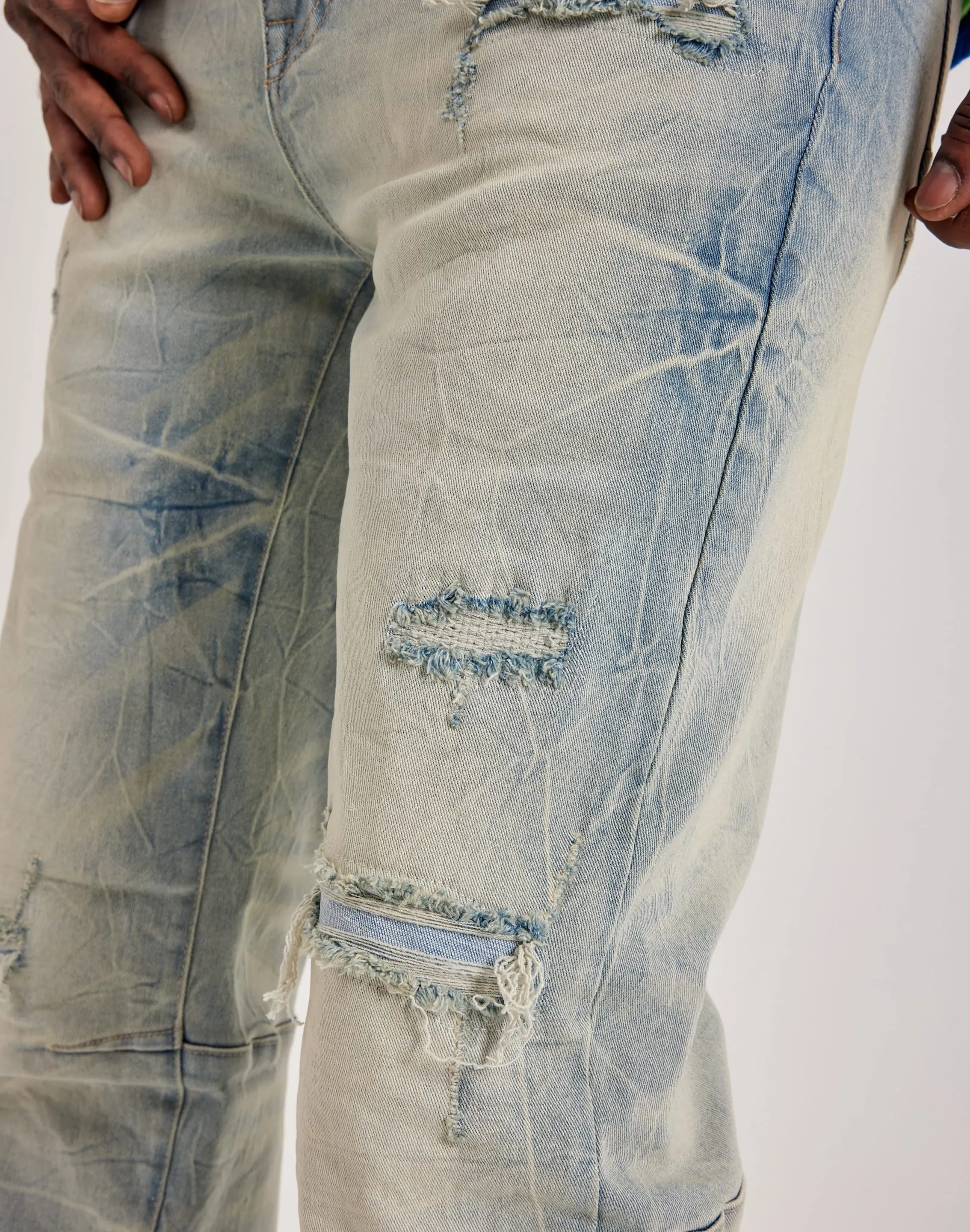 Smoke Rise Wave Effect Straight Denim Jeans Fable Core Legend Fit
