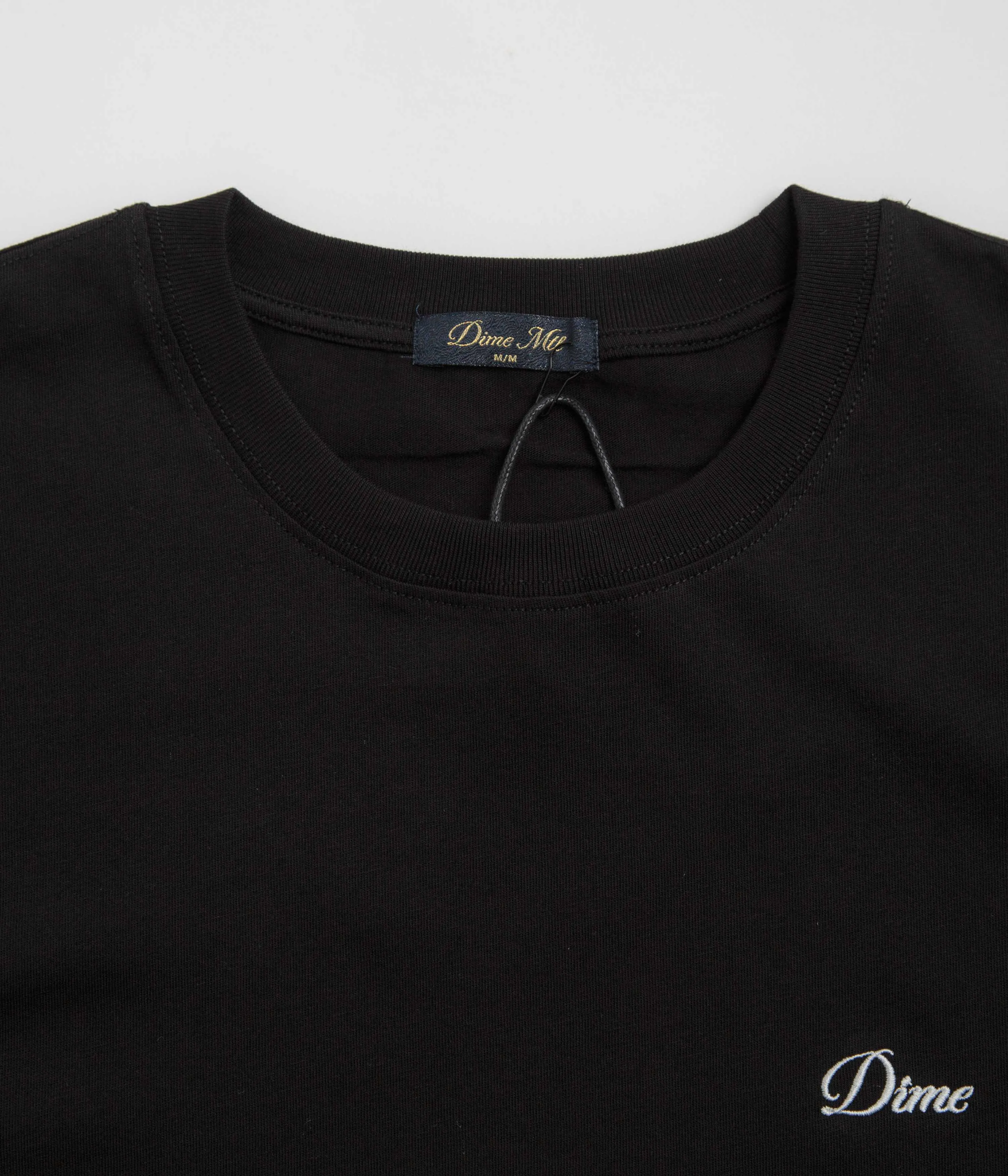 Sequined design Coffee Shop Dime Cursive Small Logo T-Shirt - Black