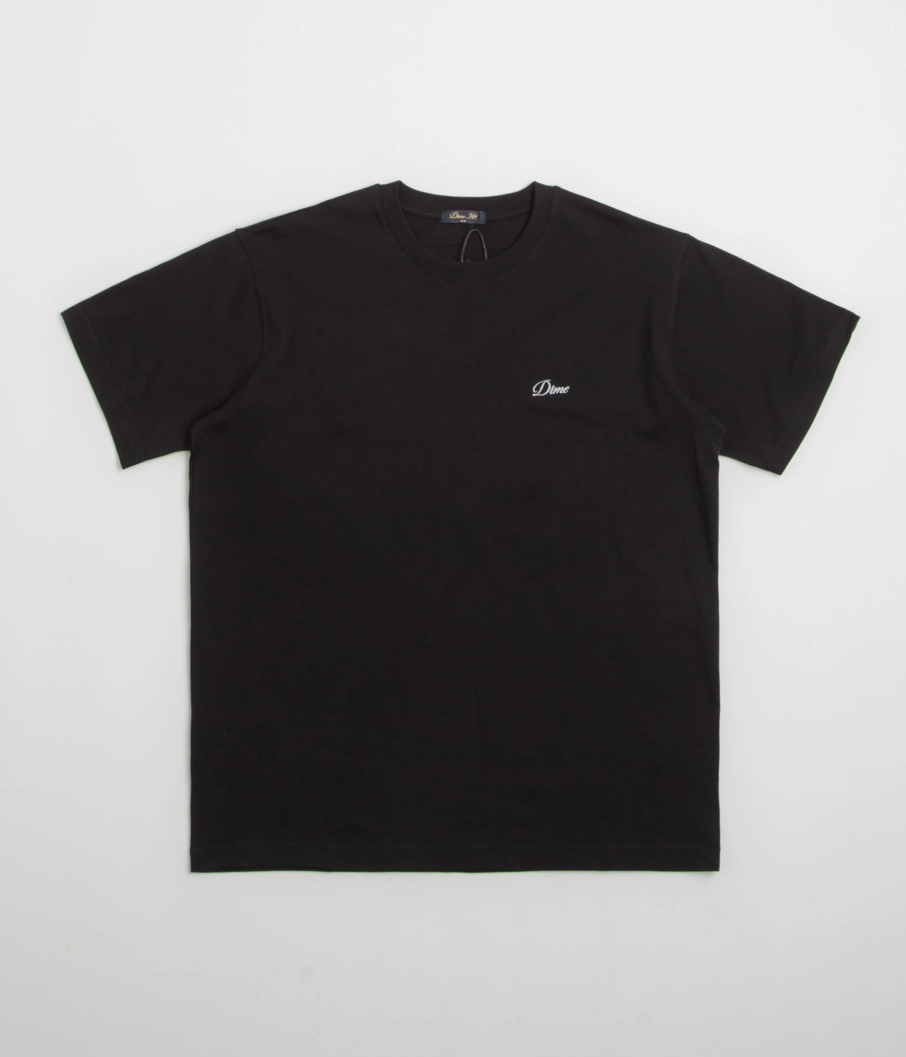 button-down Heels Dime Cursive Small Logo T-Shirt - Black