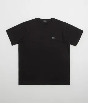 button-down Heels Dime Cursive Small Logo T-Shirt - Black