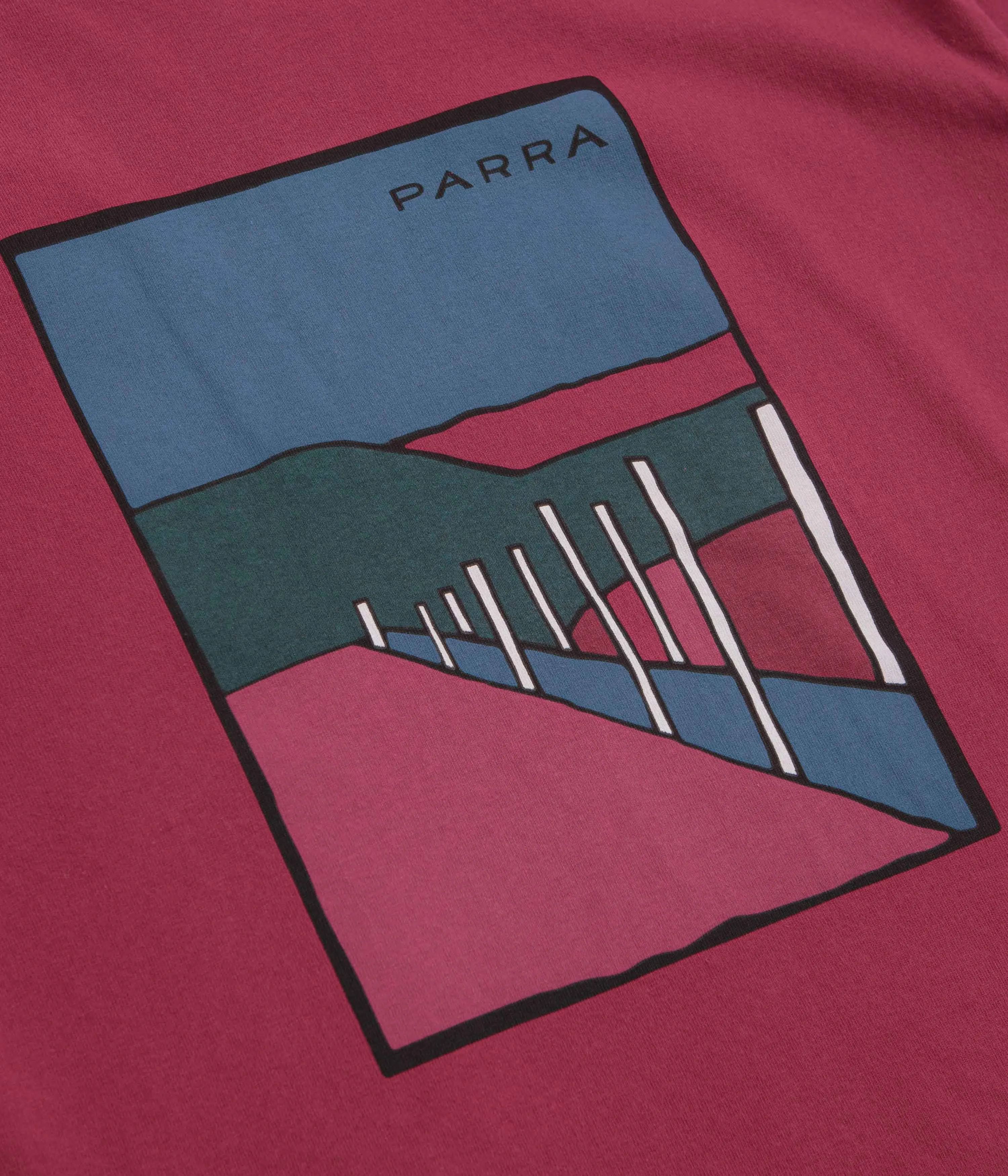 Pastel Shade skinny pants silhouette by Parra Beach Parking T-Shirt - Raspberry
