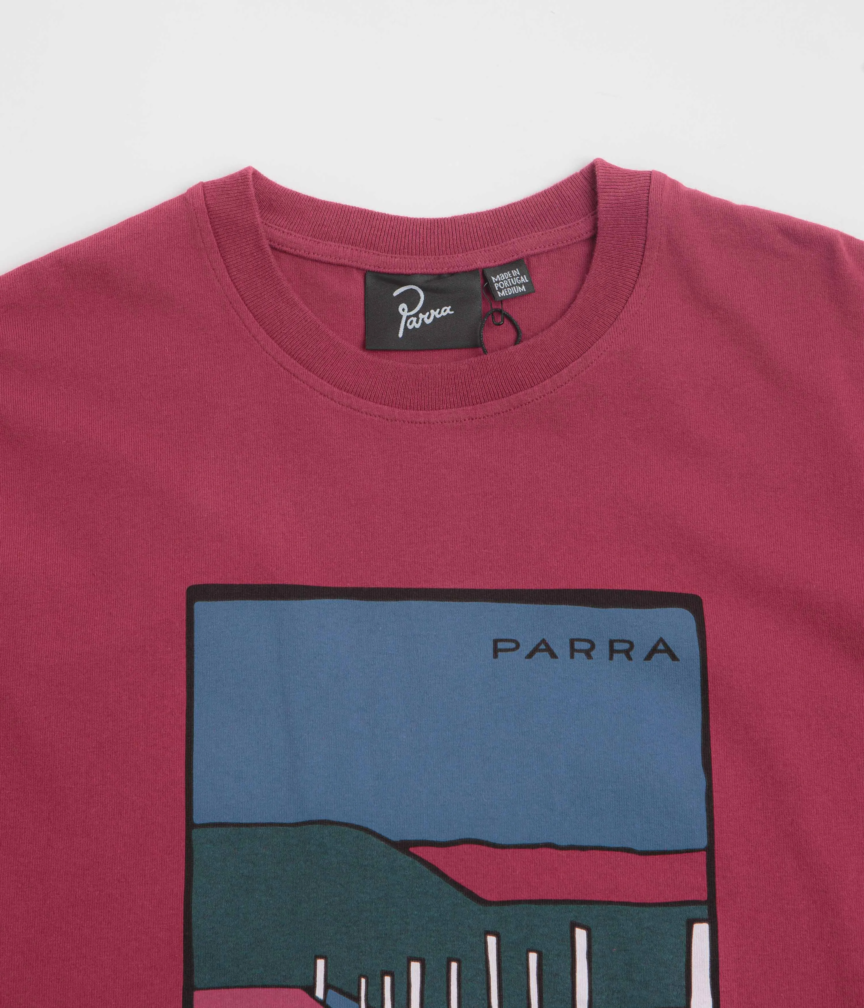 Colorfastness by Parra Beach Parking T-Shirt - Raspberry