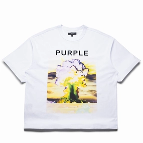 humid environment Purple Brand Force Majeure Tee - White