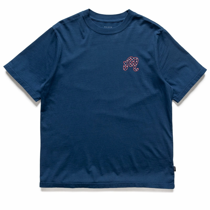 Malbon Golf In Golf We Trust Tee - Navy top