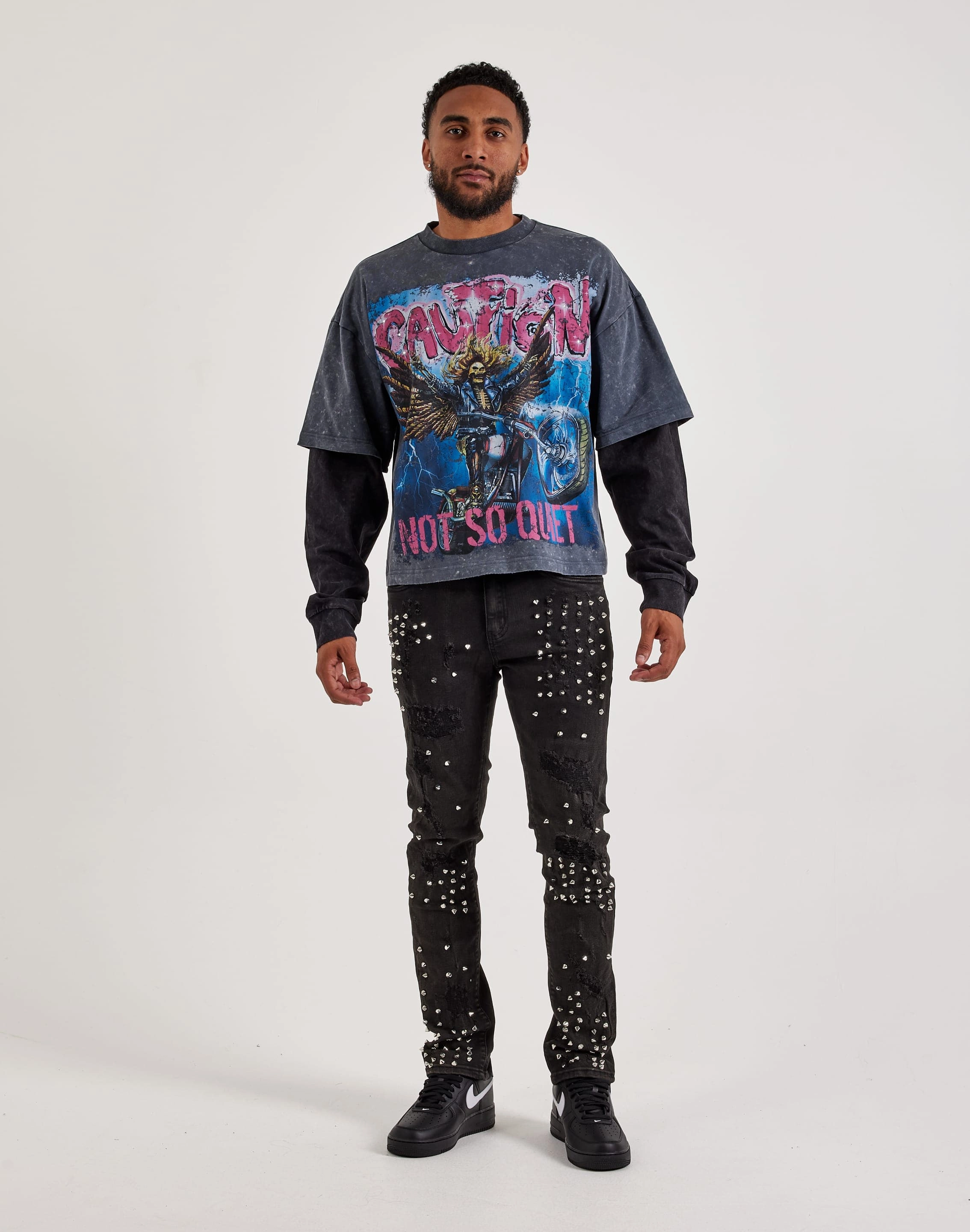 WAIMEA Slim Metal Stud Jeans Global Edge