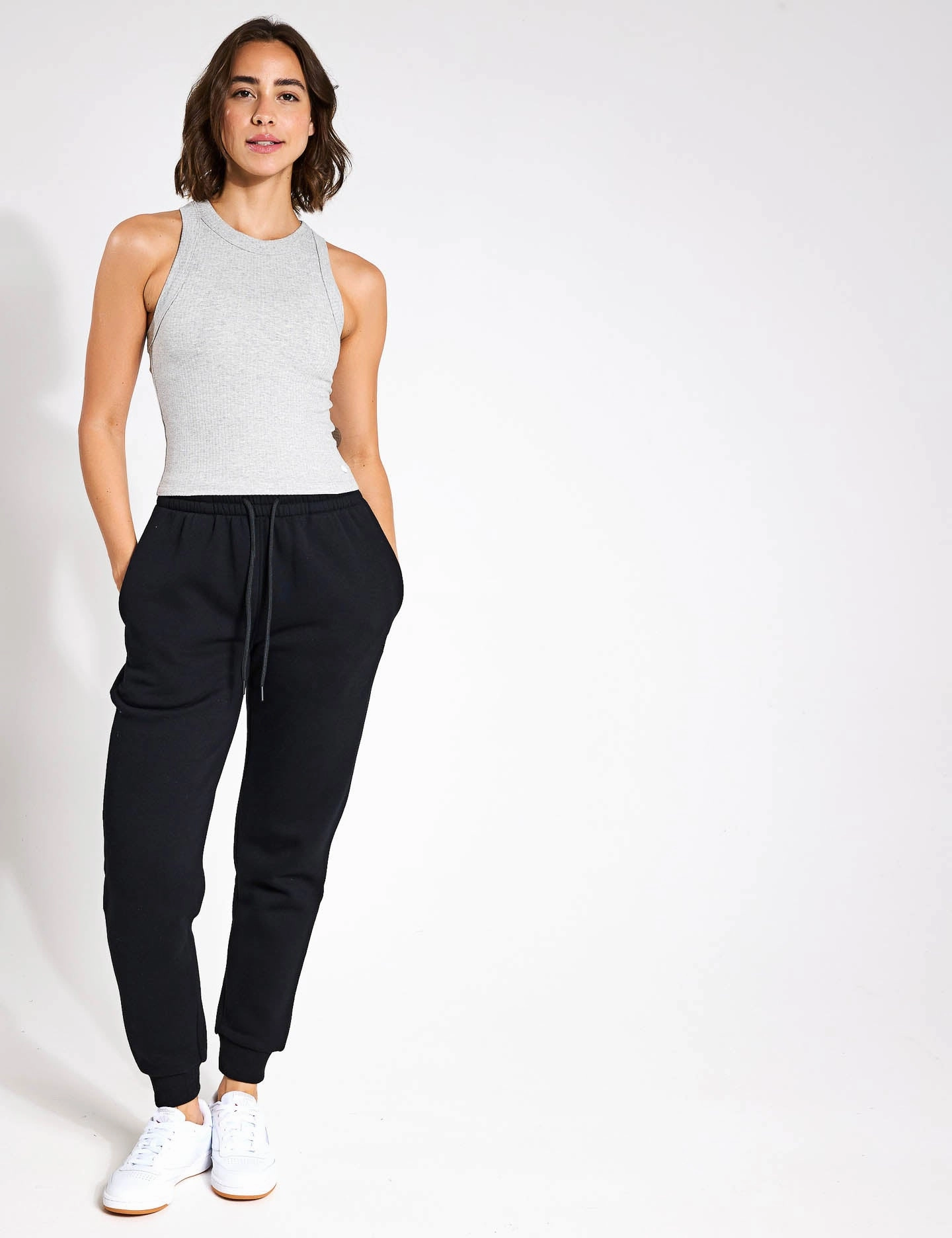 Cyber - secure Harmony Ribbed Tank - Grey Marl