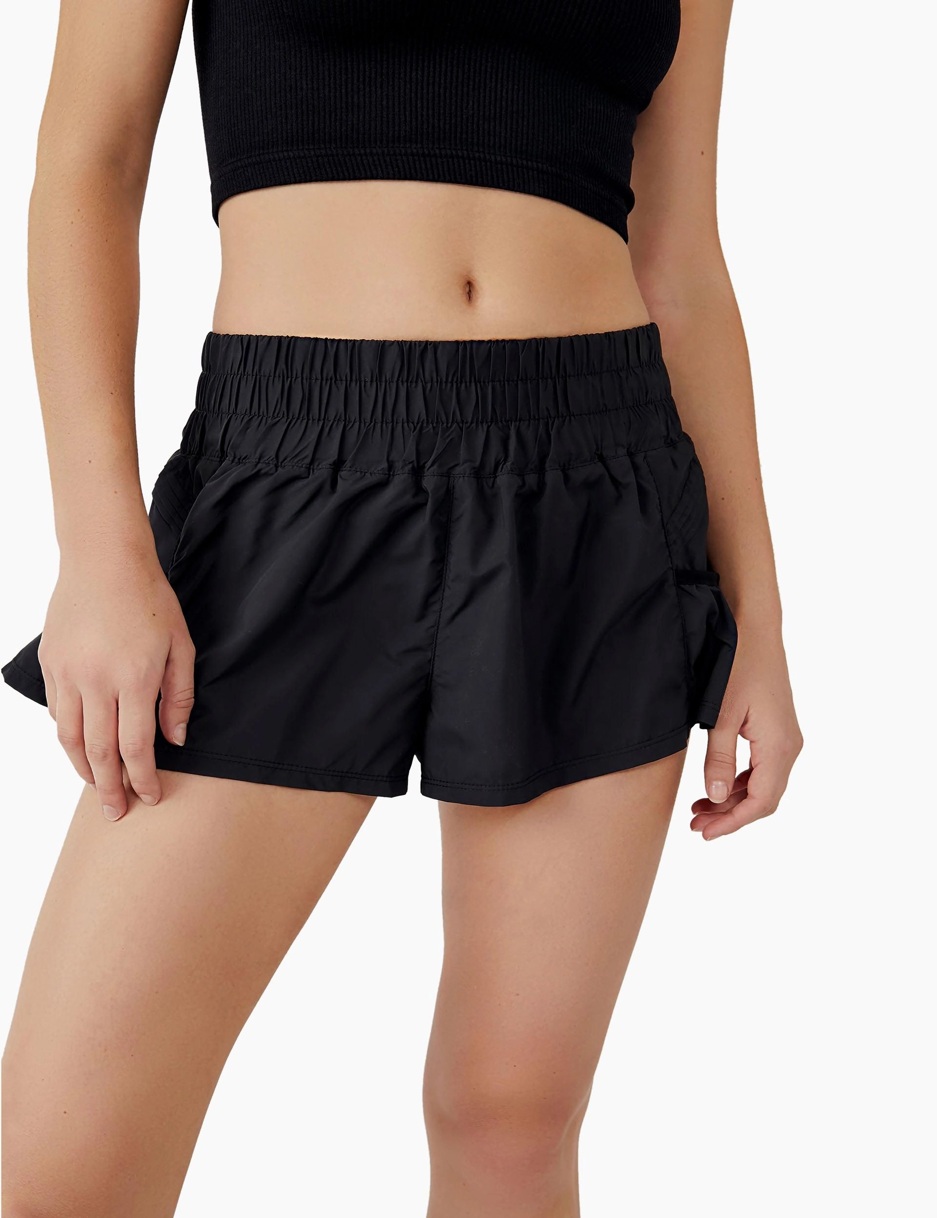 Get Your Flirt On Shorts - Black Soft Texture