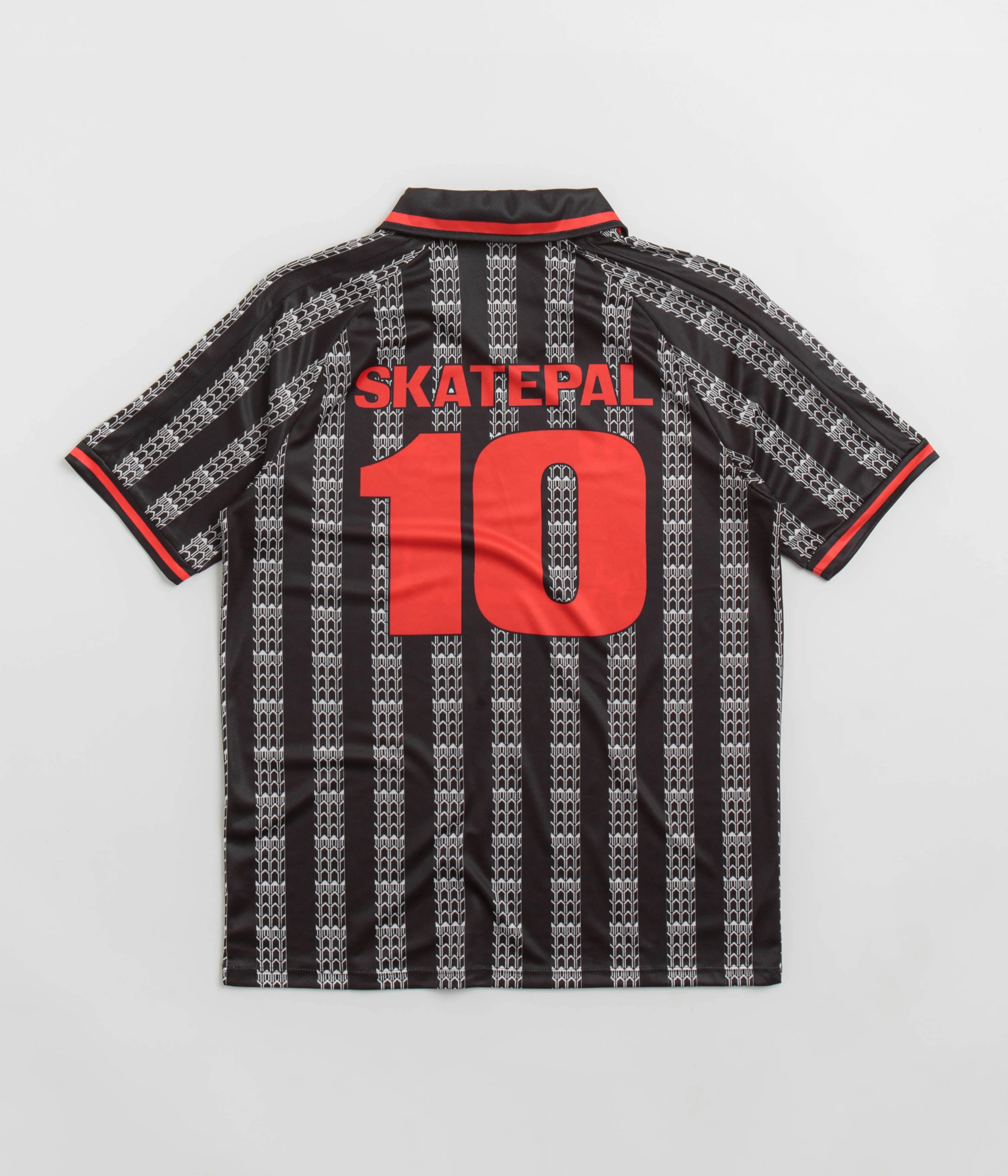 SkatePal Anniversary Football Shirt - Black / Red Abstract print