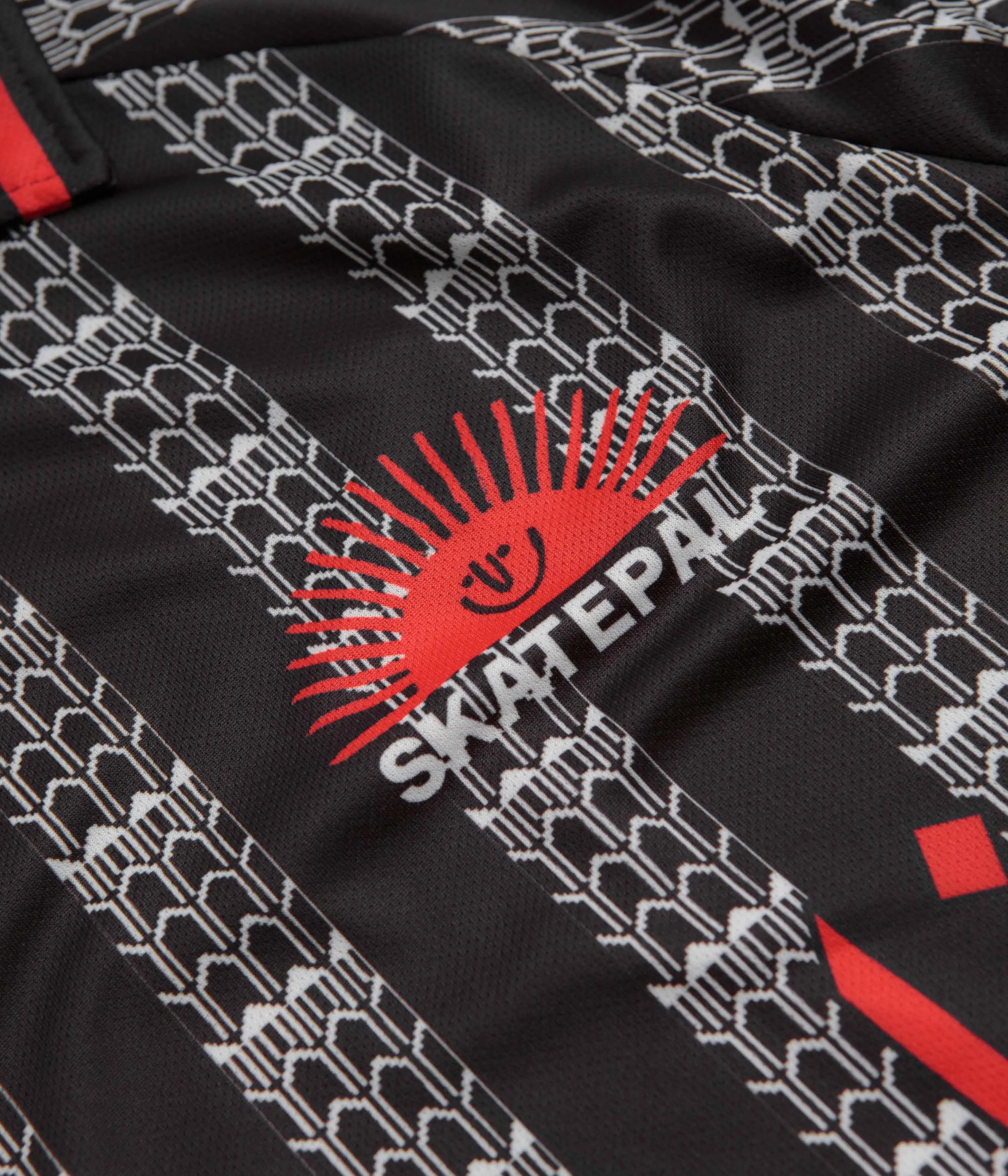 SkatePal Anniversary Football Shirt - Black / Red Snag Free Surface Everyday Outfit