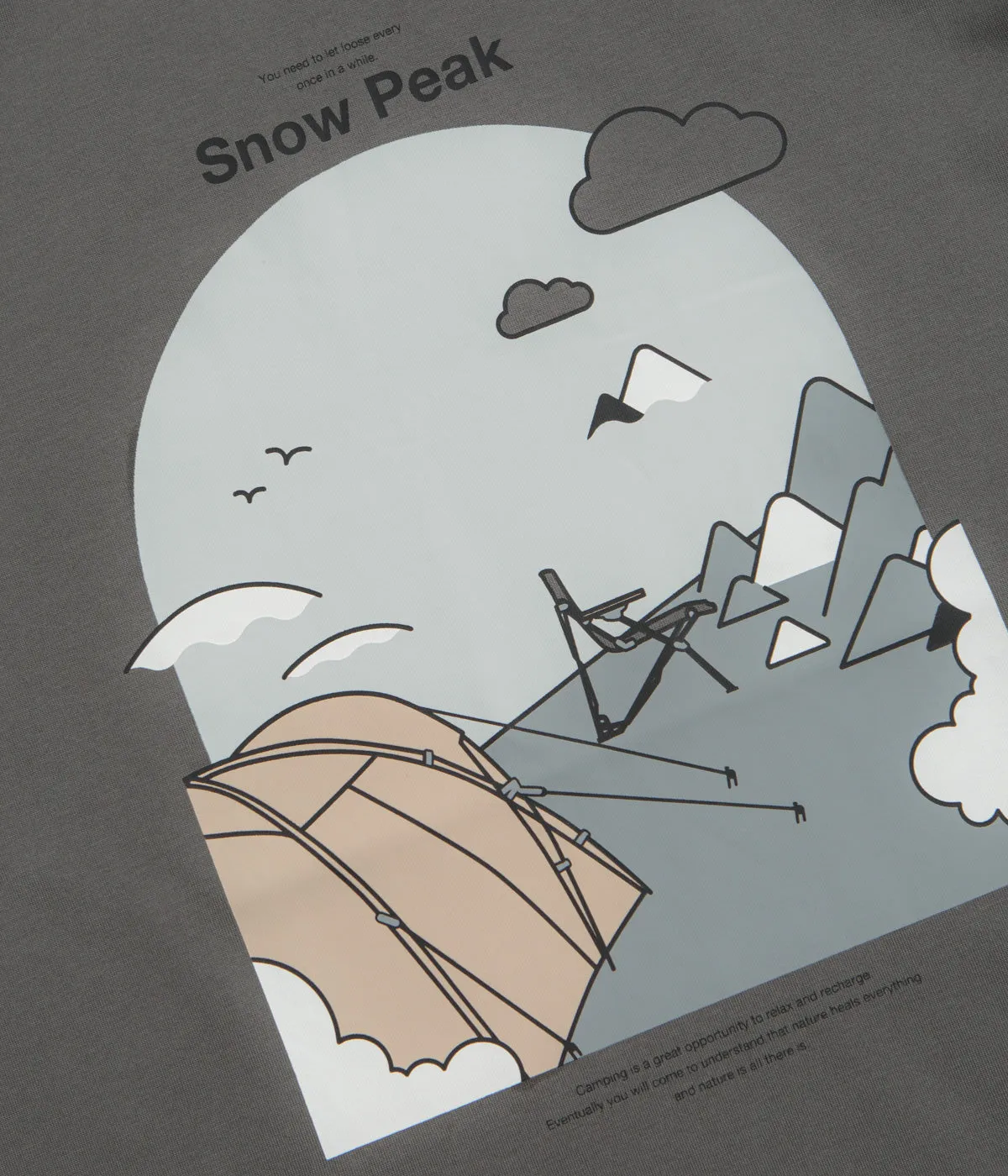 Snow Peak Camping Graphic T-Shirt - Grey badminton event