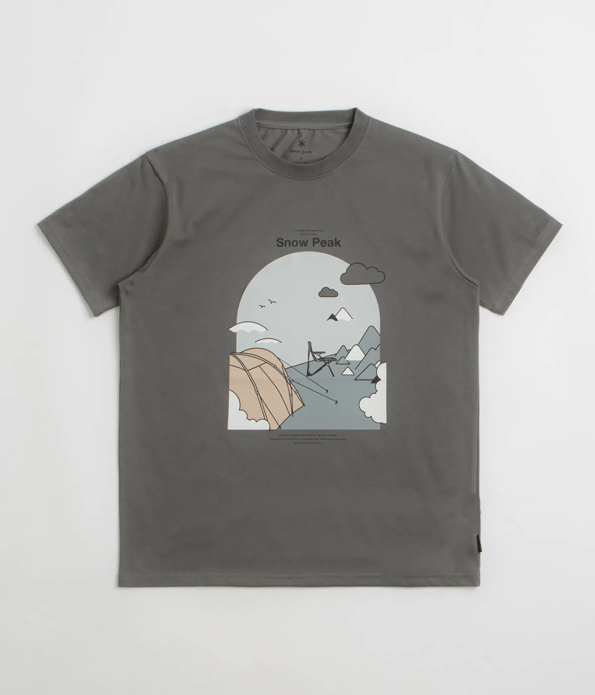 Tassel accents sports event Snow Peak Camping Graphic T-Shirt - Grey