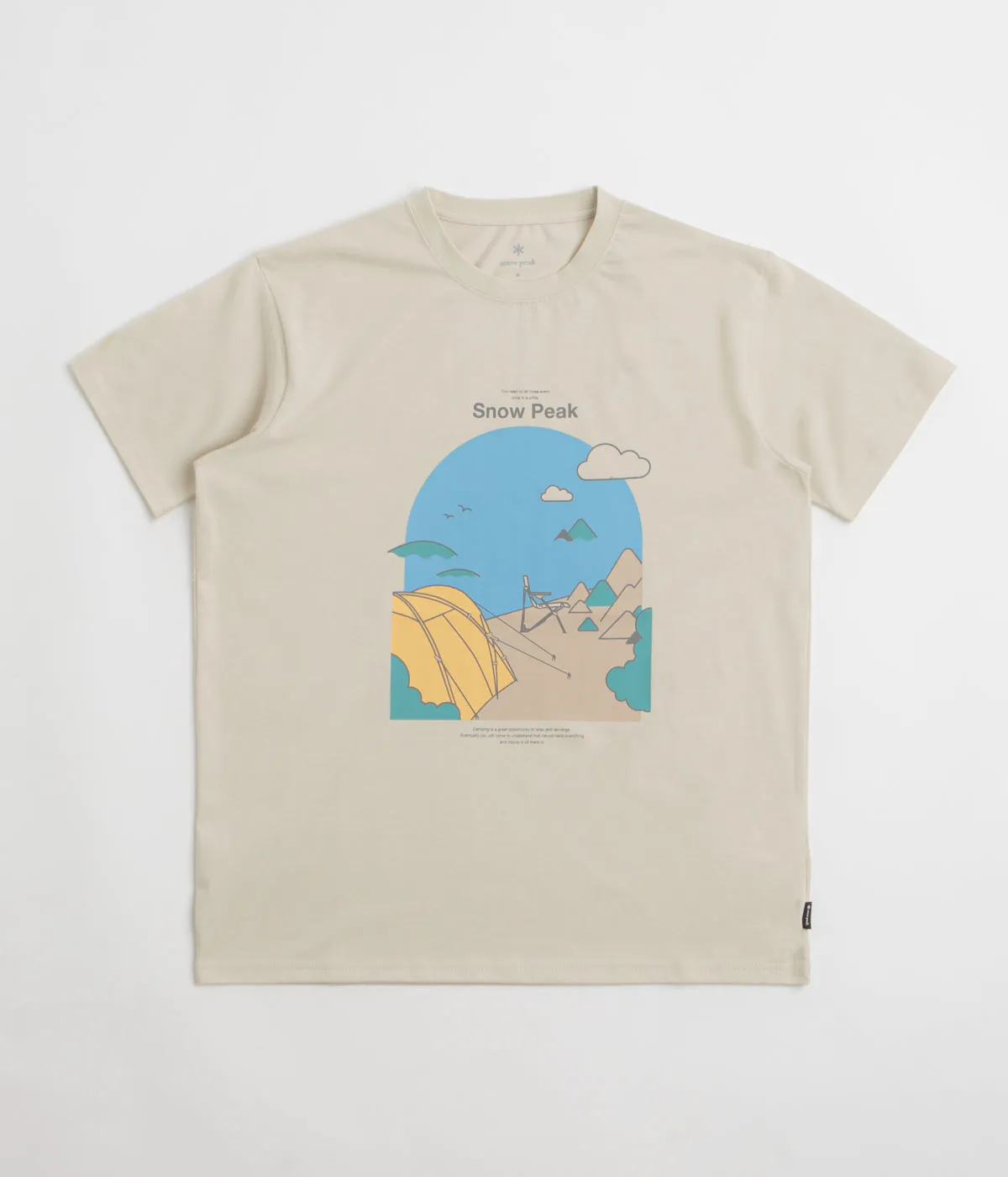 Cold Climate Snow Peak Camping Graphic T-Shirt - Ivory